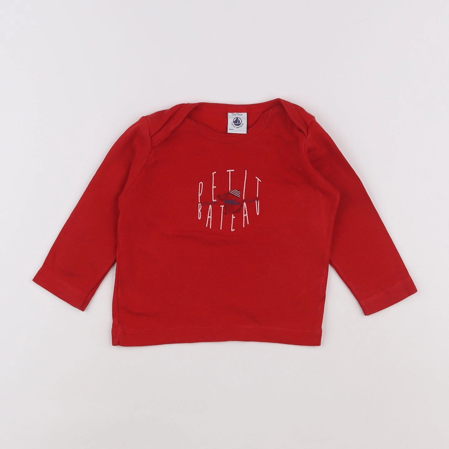 Petit Bateau - tee-shirt rouge - 12 mois