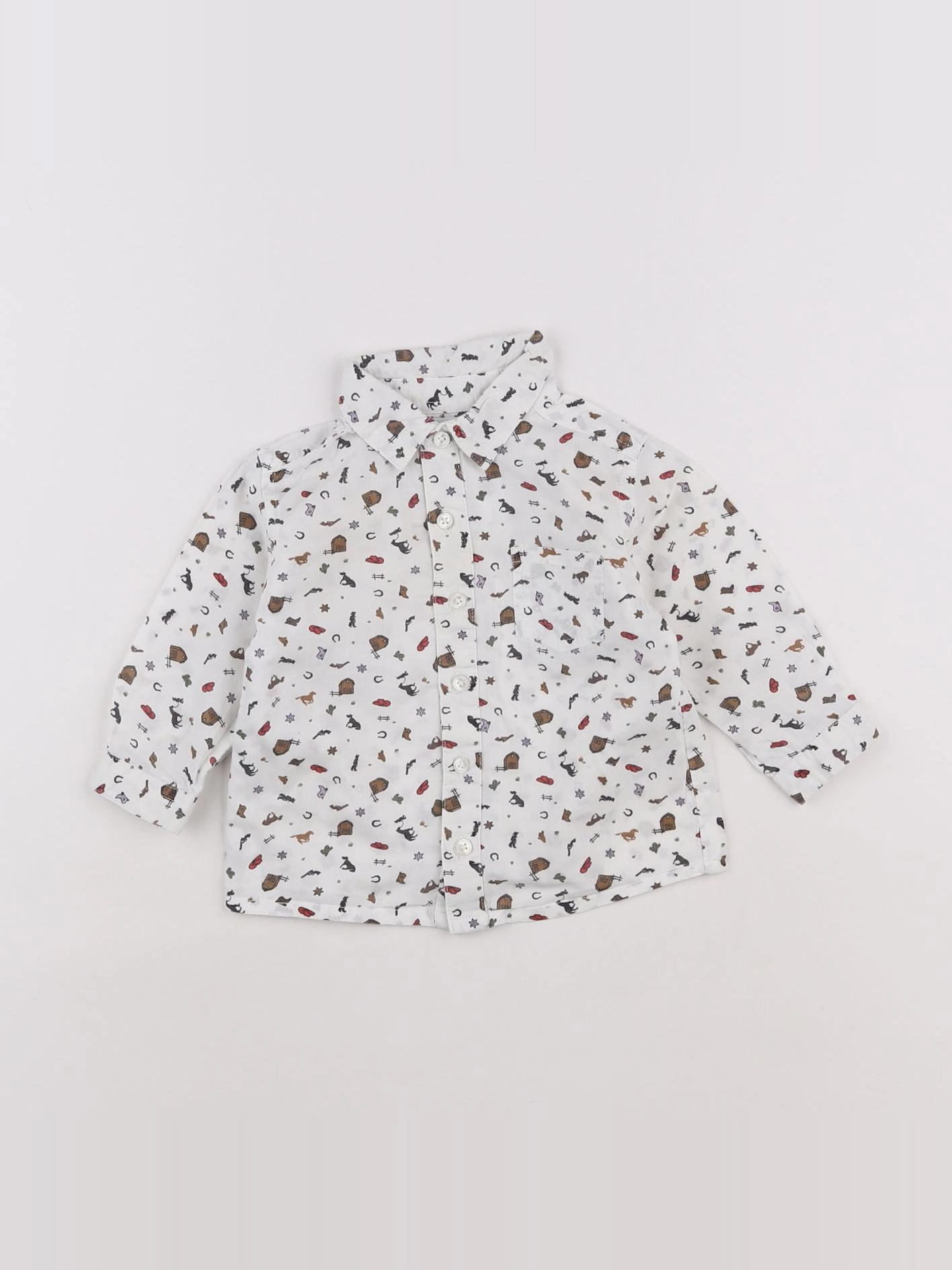 Boutchou - chemise blanc, multicolore - 9 mois