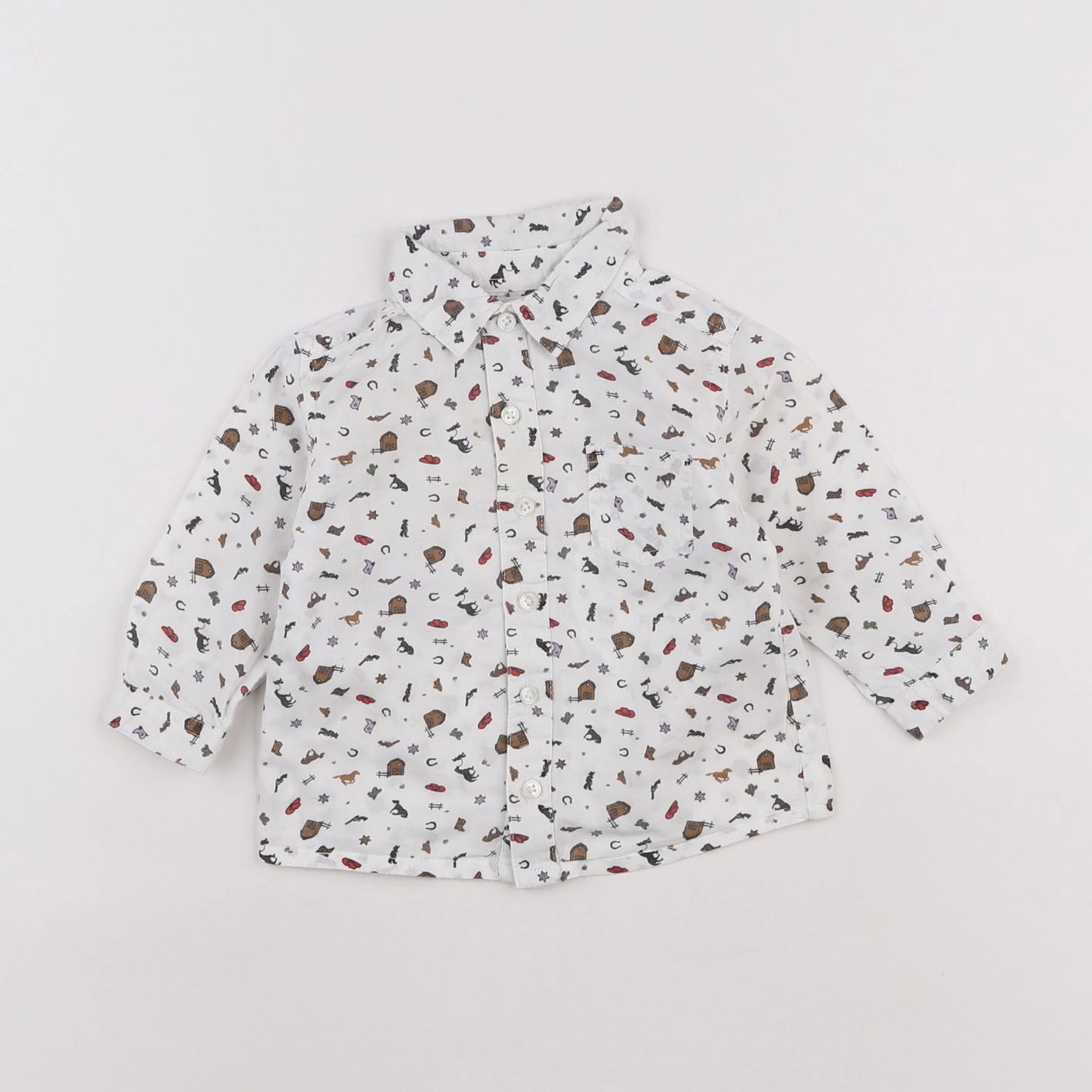 Boutchou - chemise blanc, multicolore - 9 mois