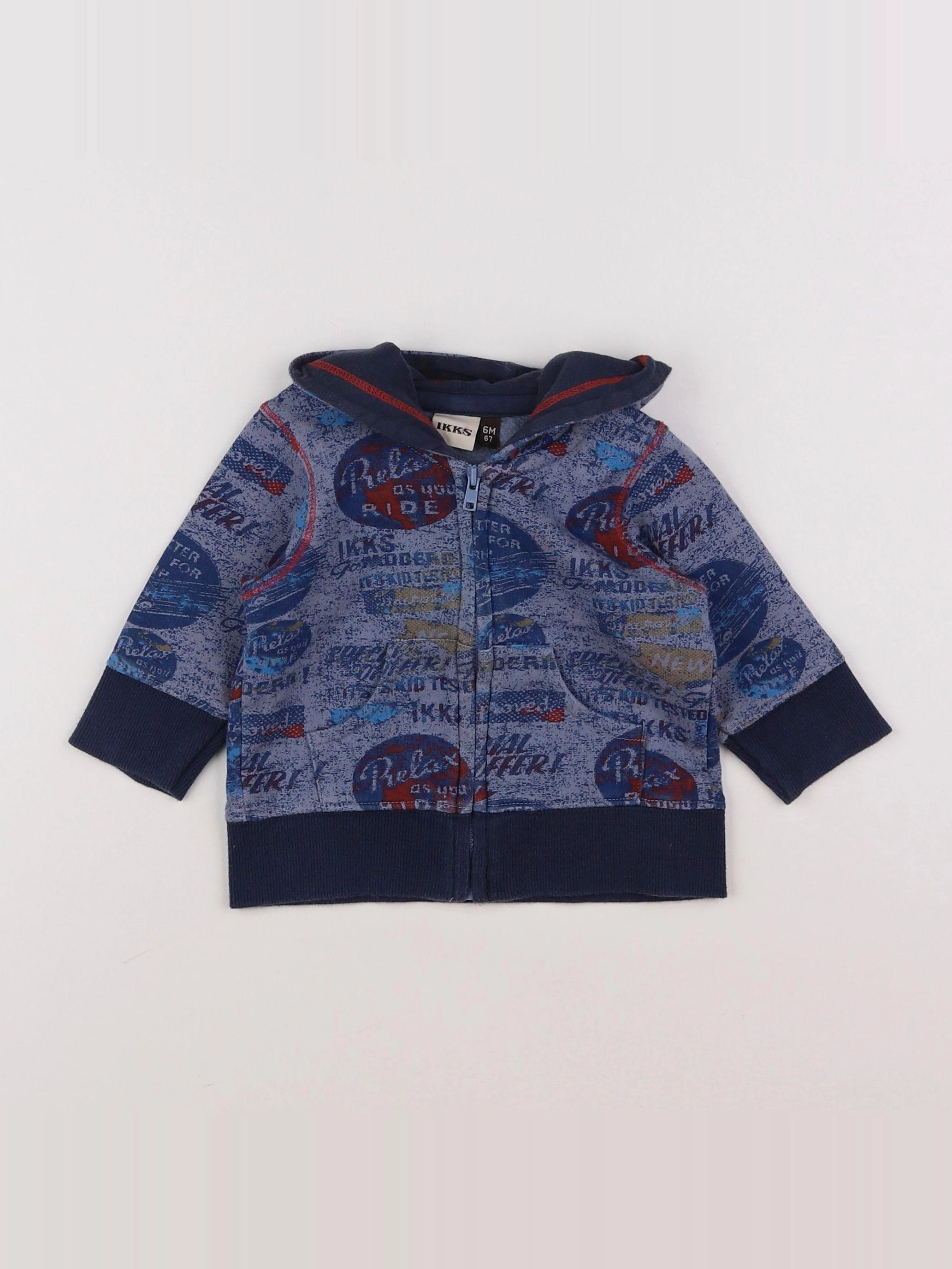 IKKS - sweat bleu - 6 mois