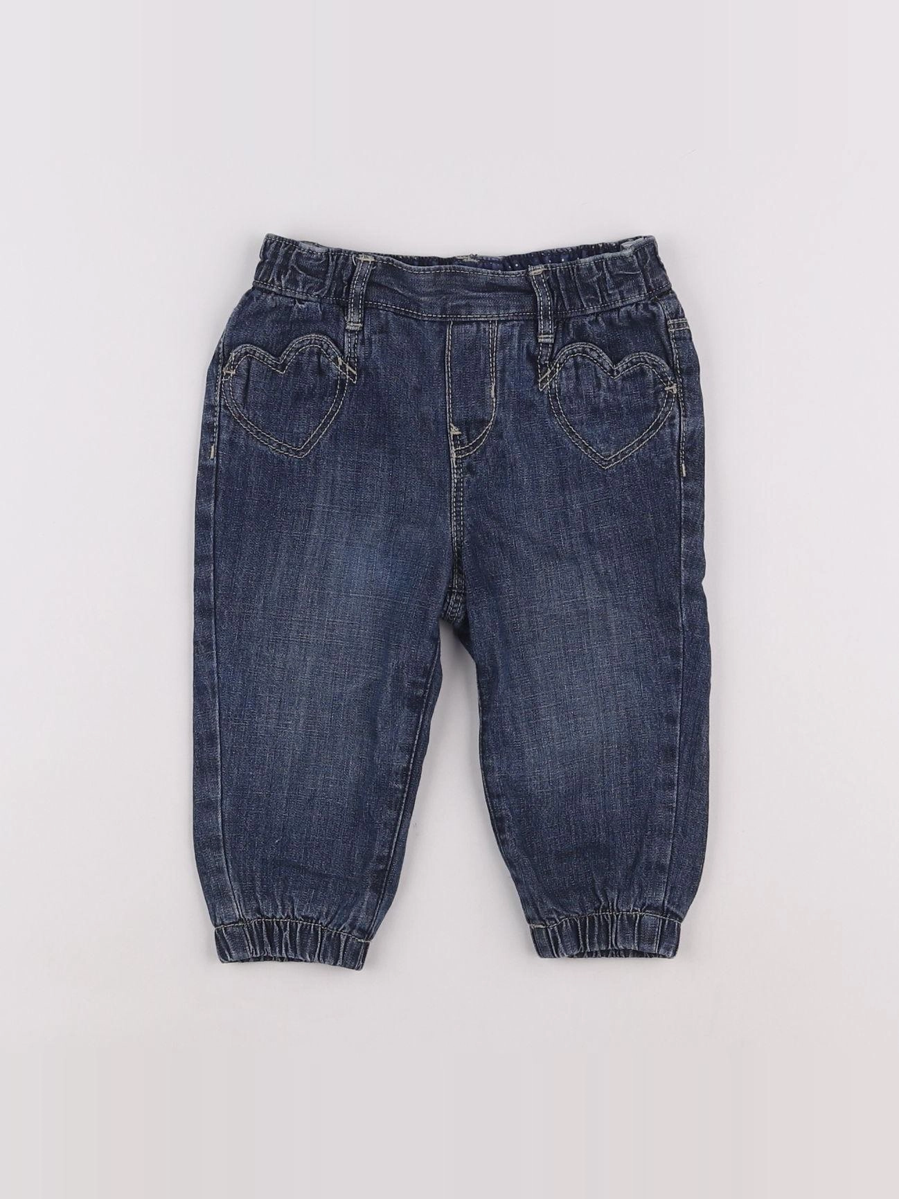 H&M - jean bleu - 6/9 mois