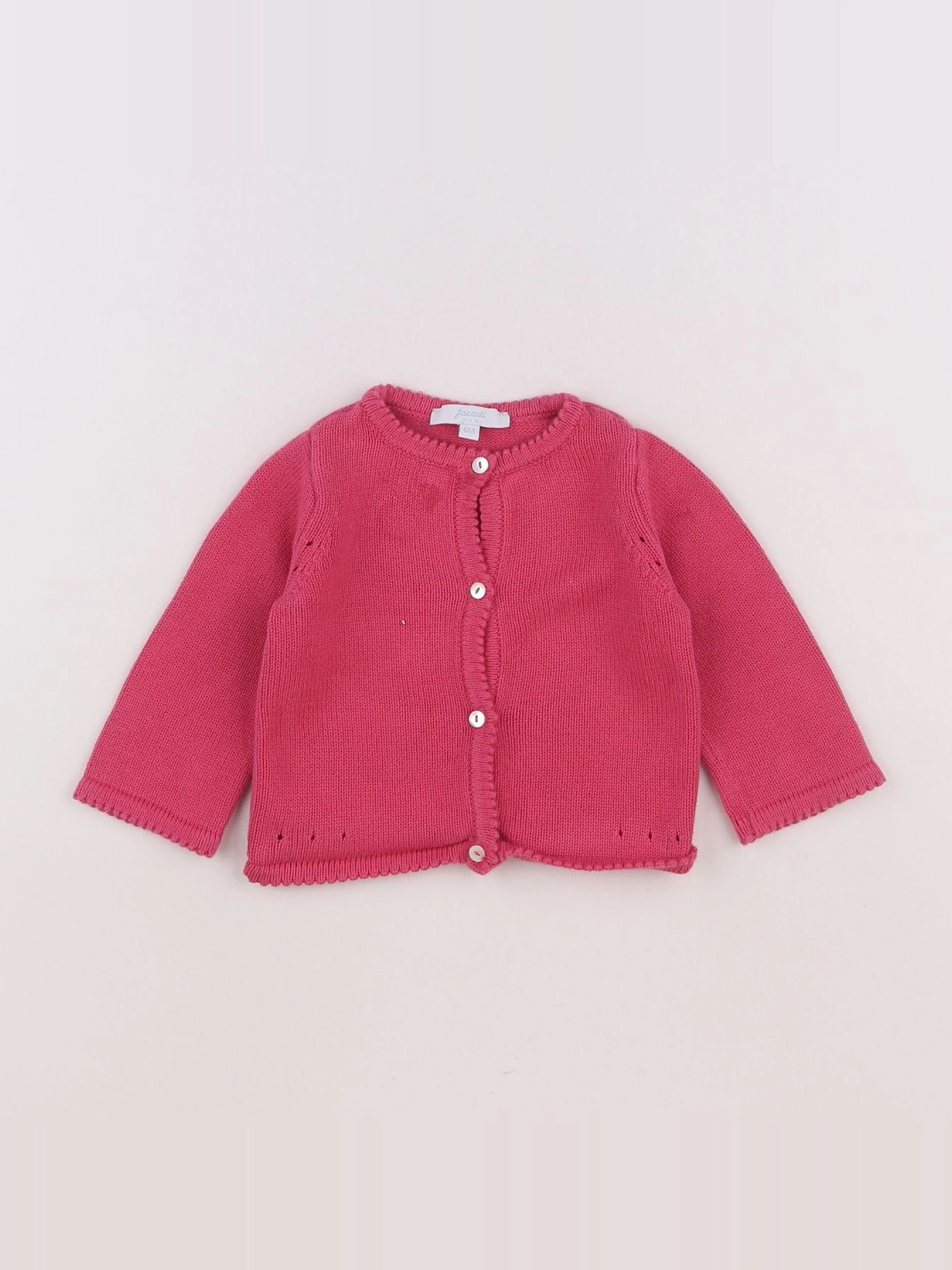 Jacadi - gilet rose - 6 mois