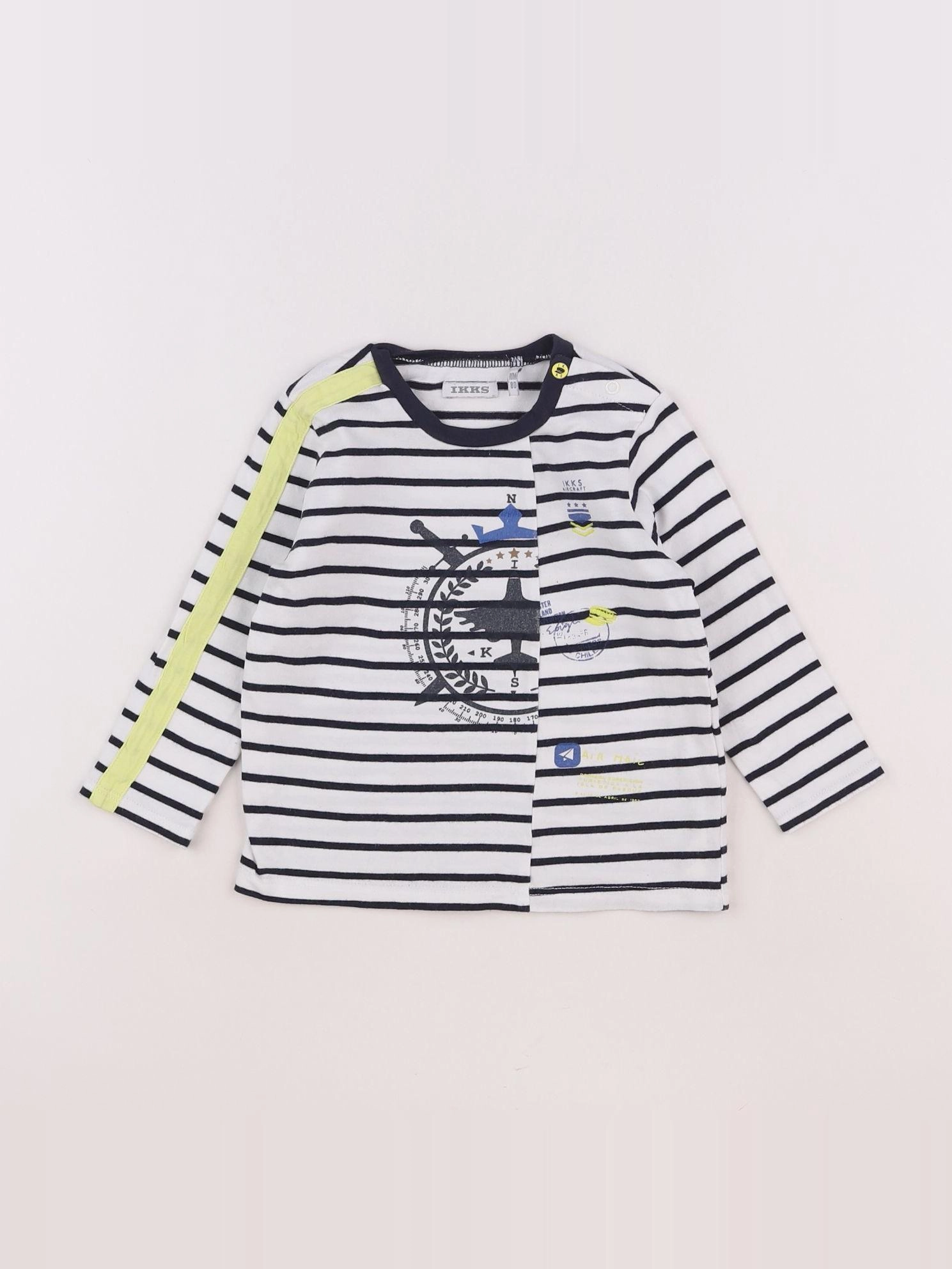IKKS - tee-shirt bleu, blanc - 18 mois
