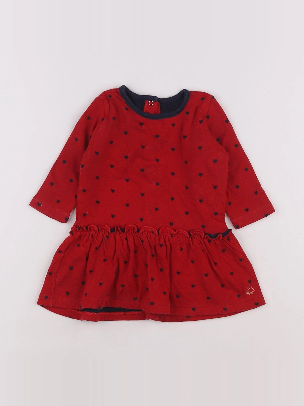 Petit Bateau - robe rouge - 6 mois