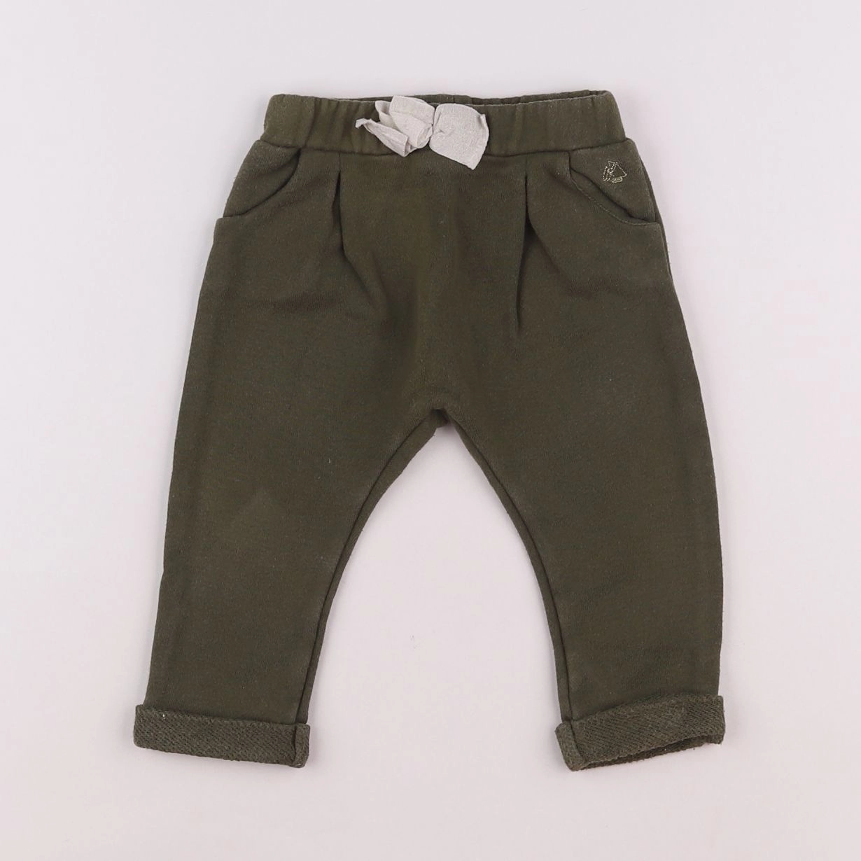 Petit Bateau - sarouel vert - 6 mois