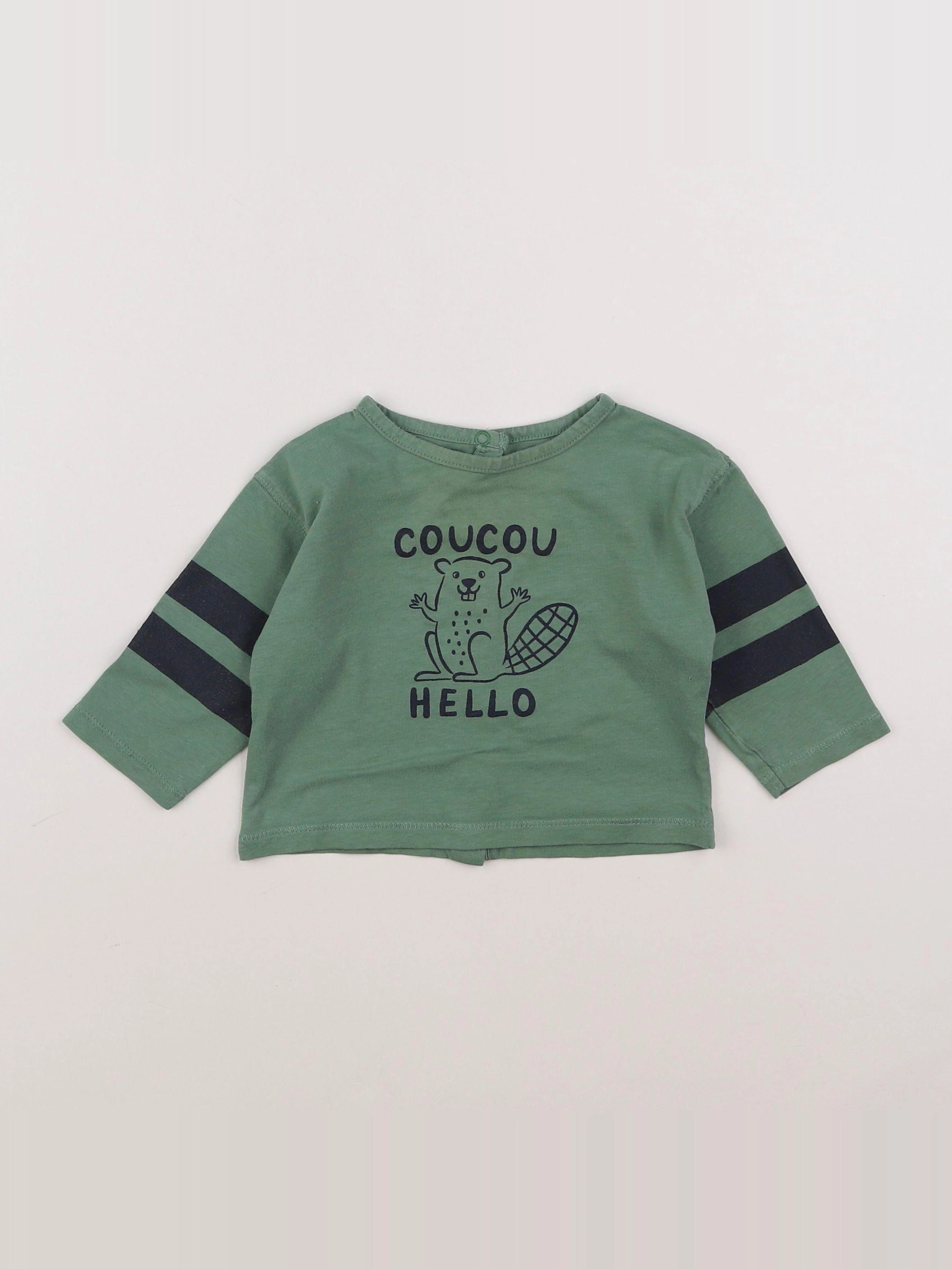 Vertbaudet - tee-shirt vert - 6 mois