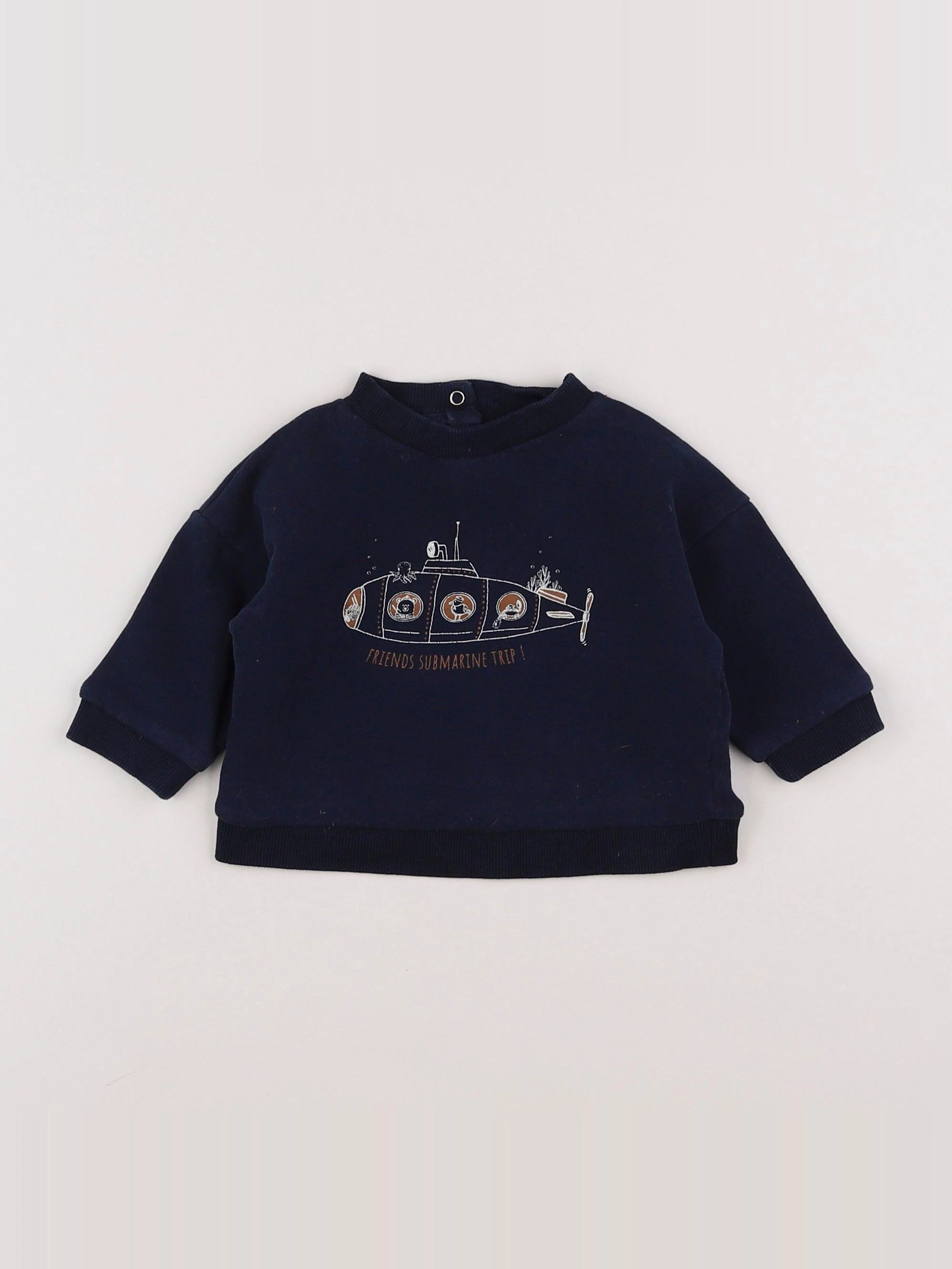 Vertbaudet - sweat bleu - 6 mois