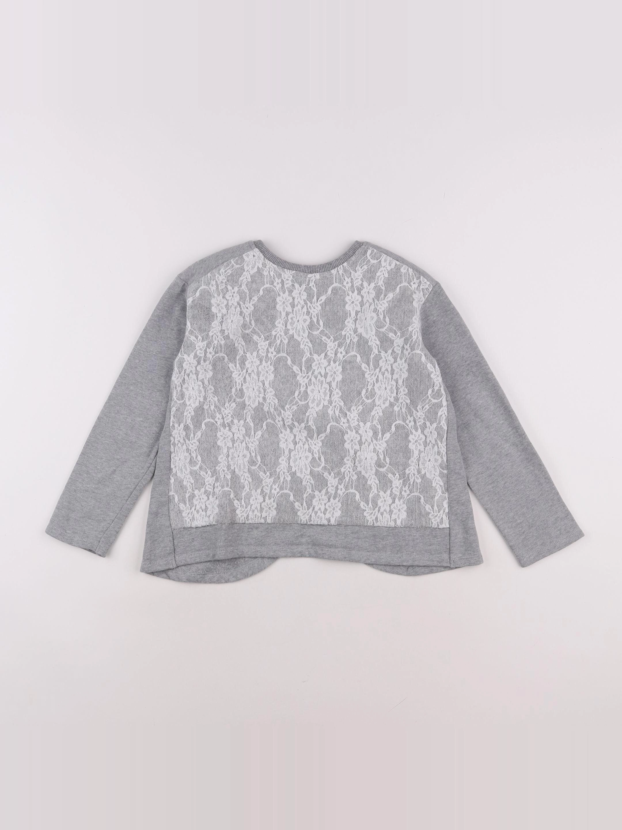 Benetton - sweat gris - 6/7 ans