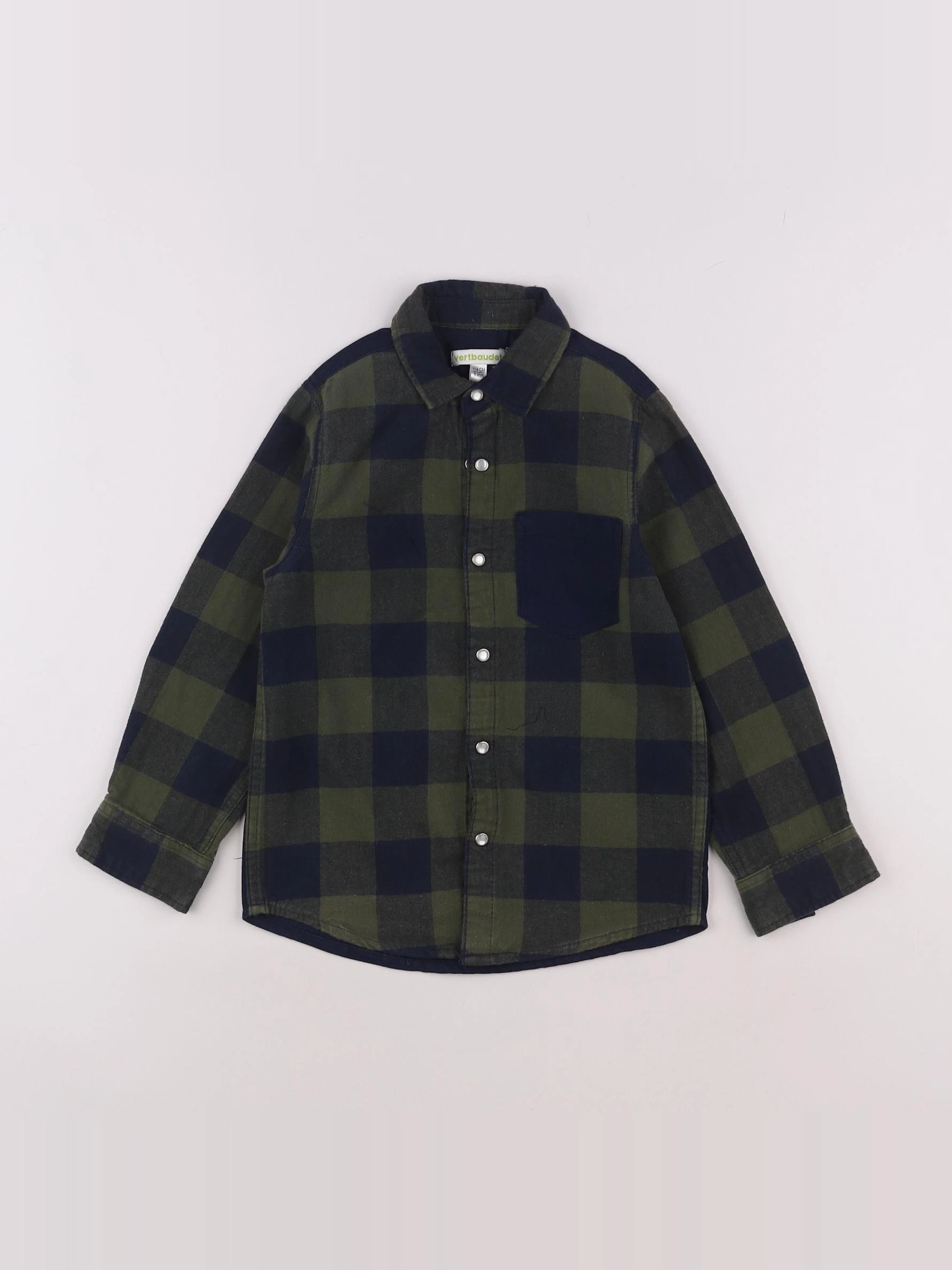 Vertbaudet - chemise imprimé au dos bleu, vert - 6 ans