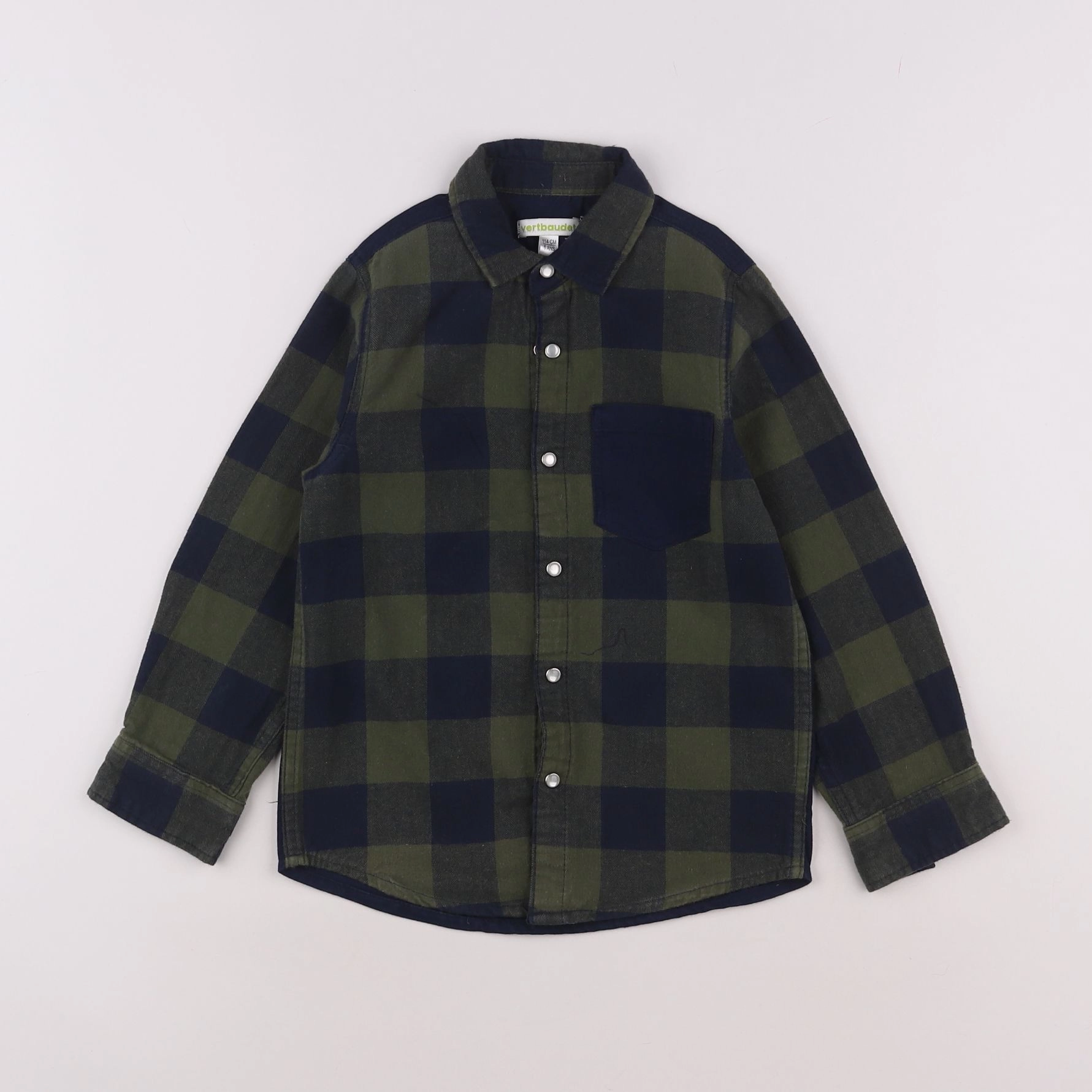 Vertbaudet - chemise imprimé au dos bleu, vert - 6 ans