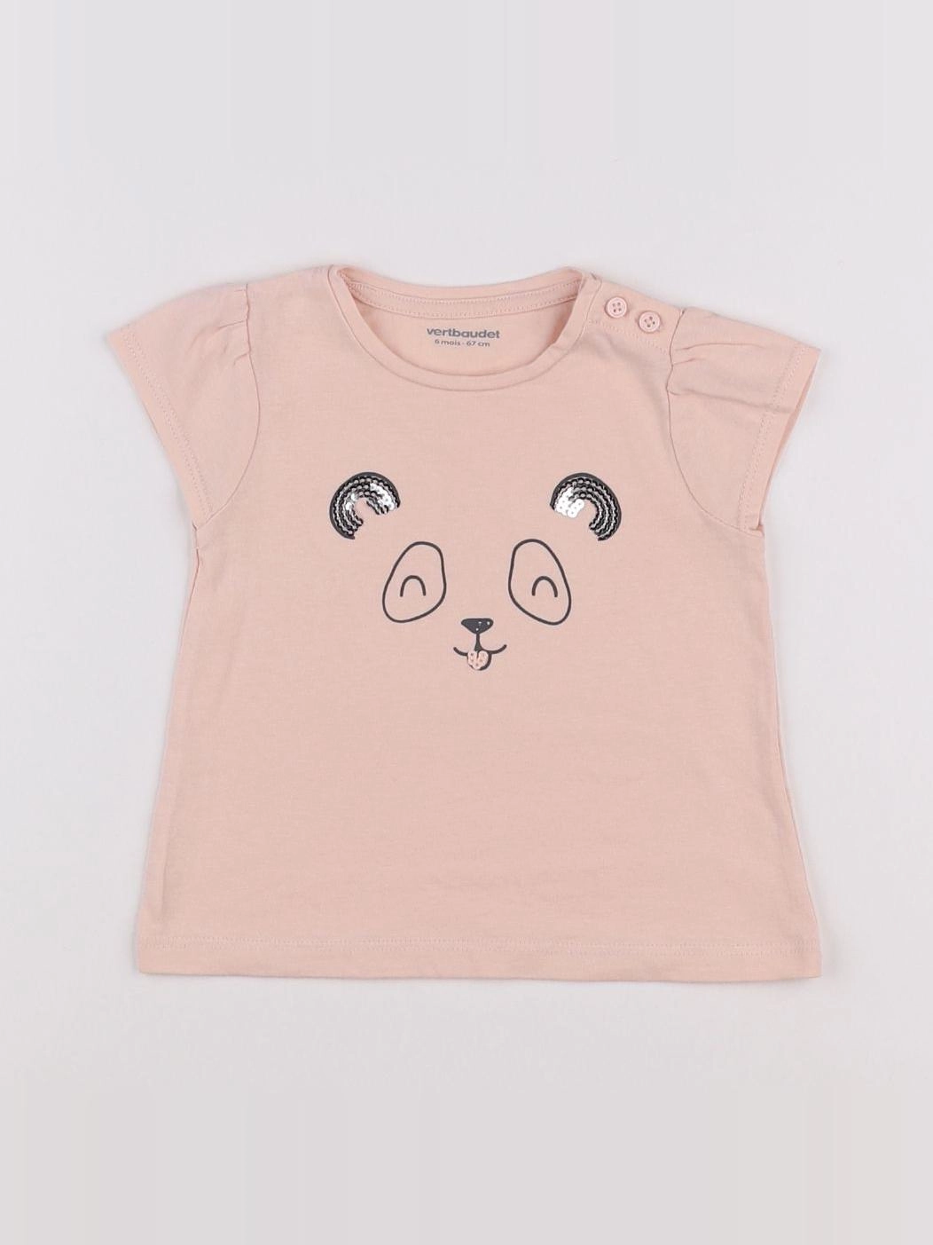 Vertbaudet - tee-shirt rose - 6 mois