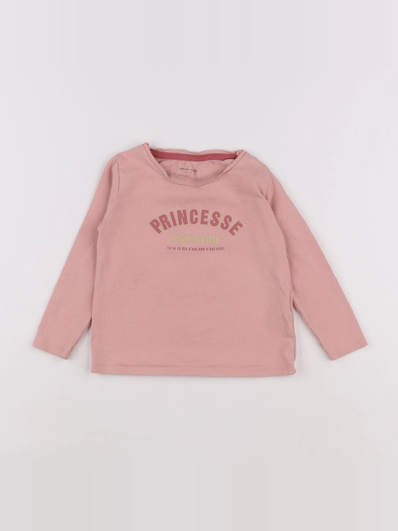 Vertbaudet - tee-shirt rose - 2 ans