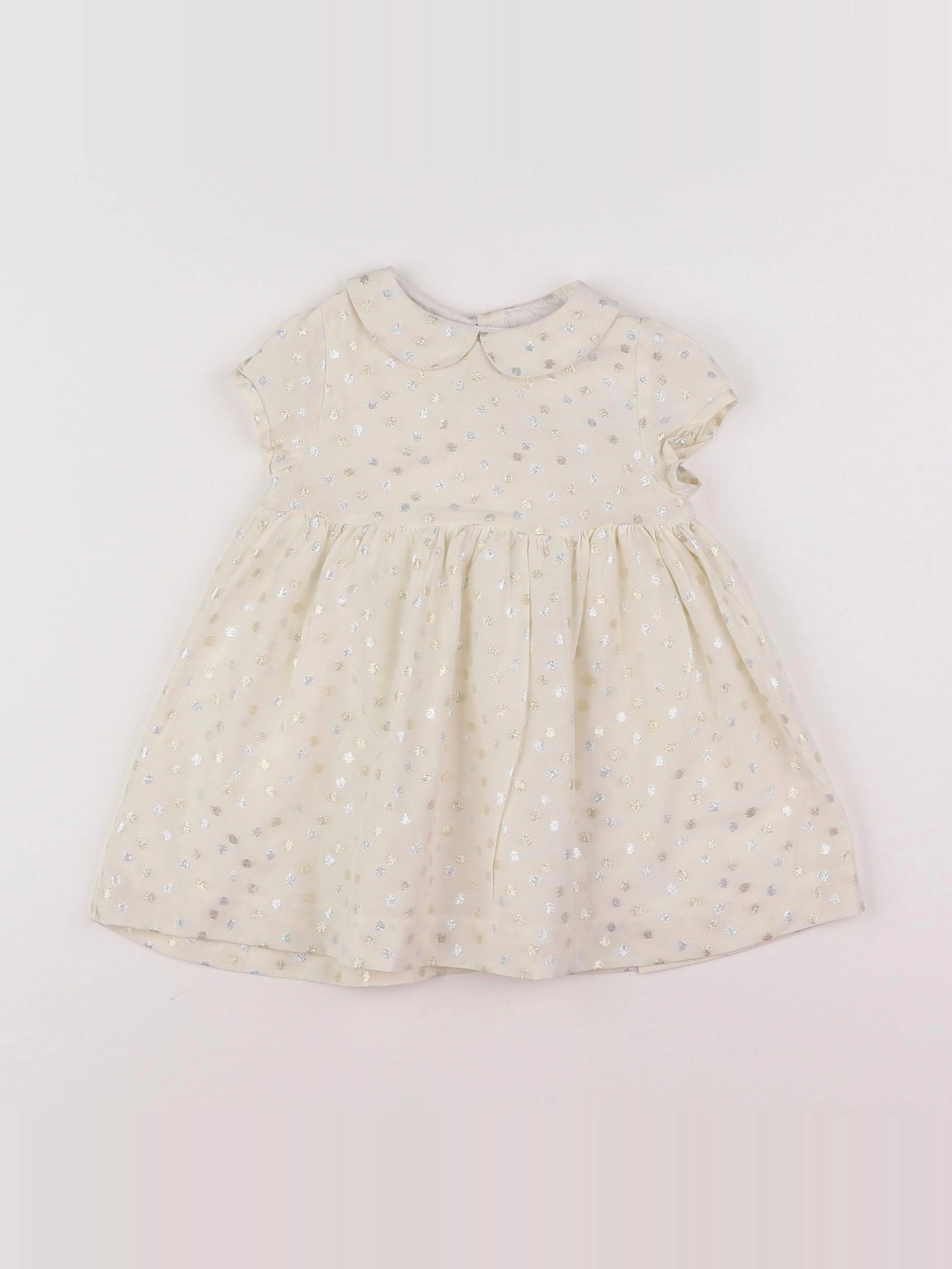 Jacadi - robe beige, or, argent - 12 mois