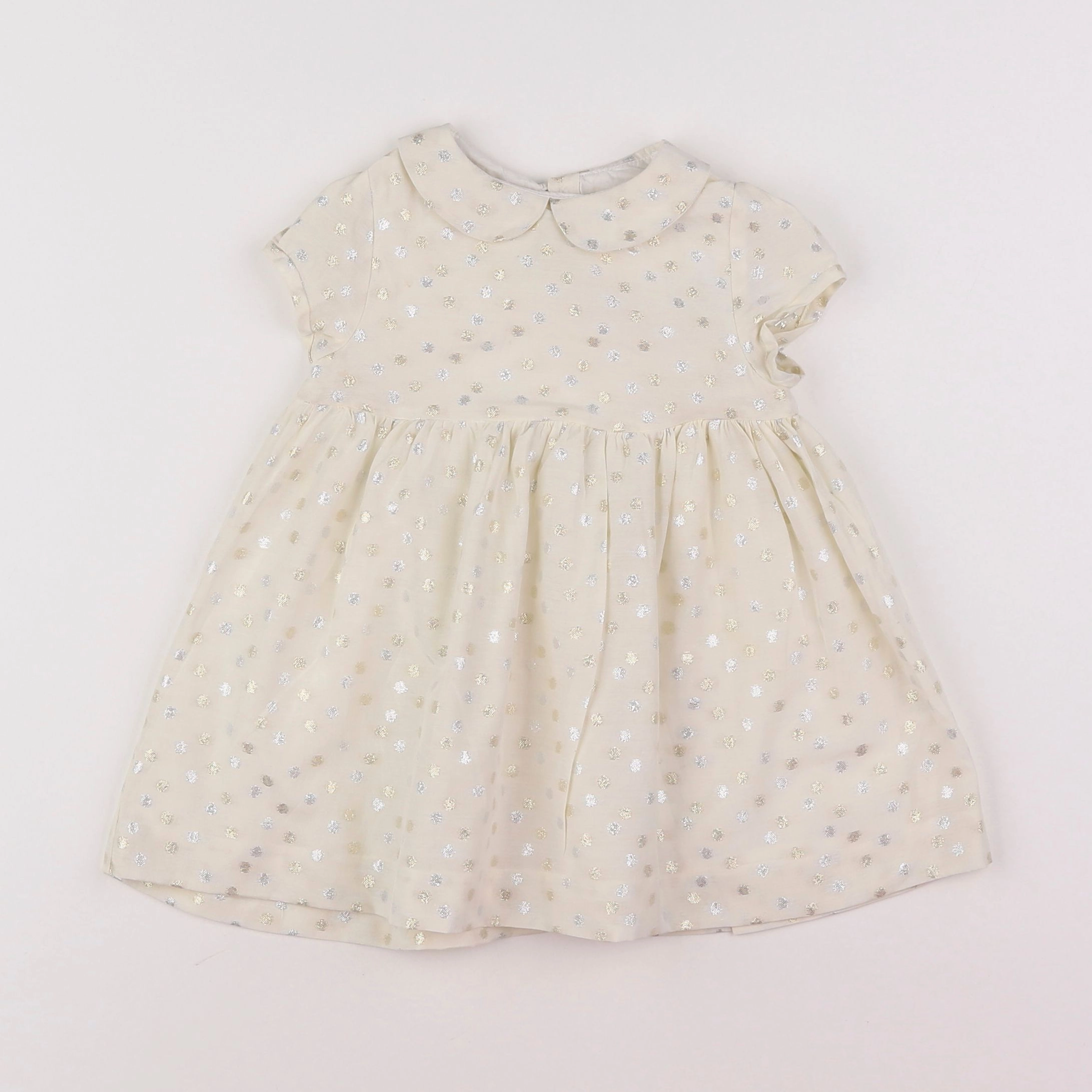 Jacadi - robe beige, or, argent - 12 mois