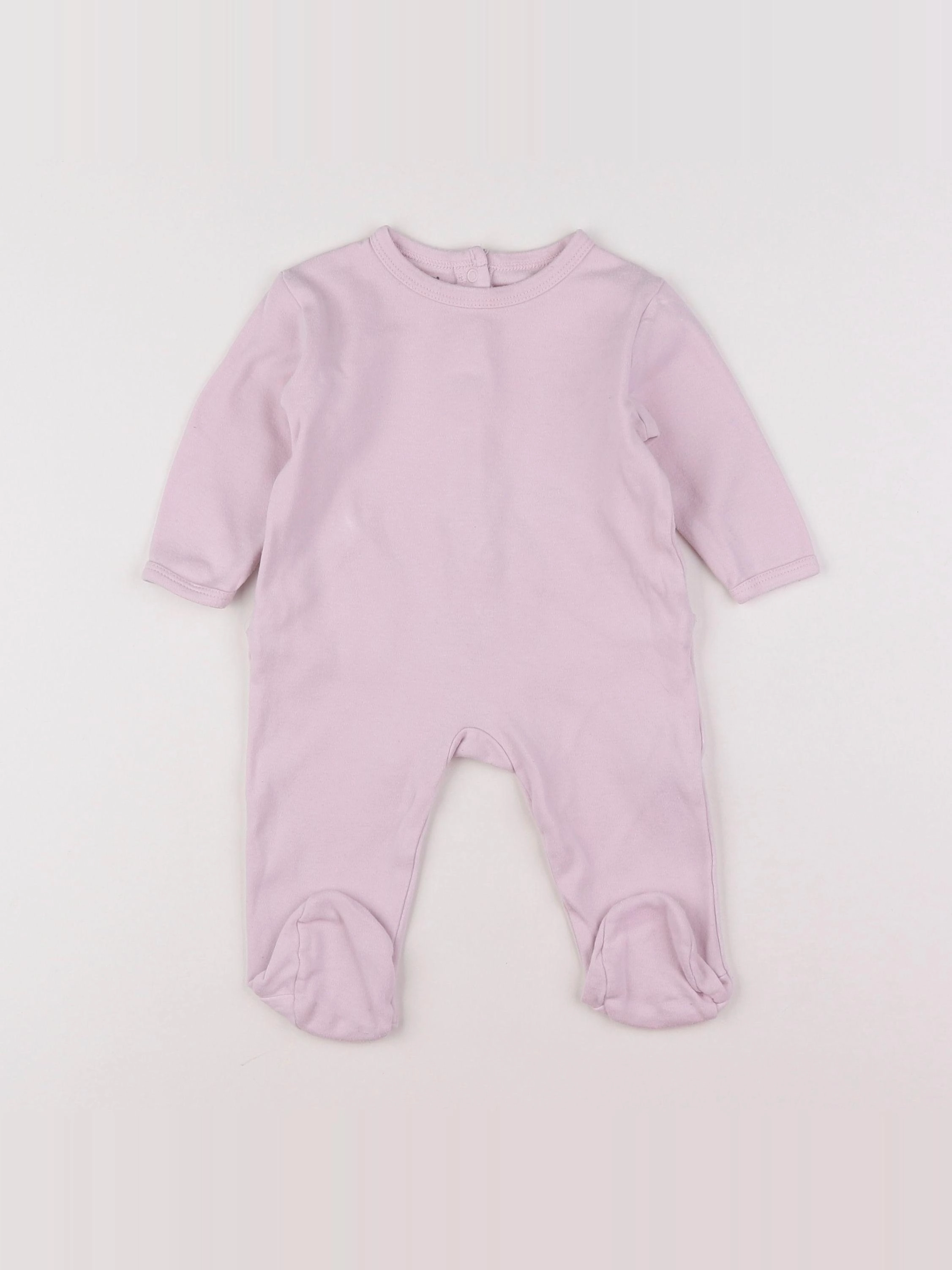 Vertbaudet - pyjama coton jaune, rose - 6 mois