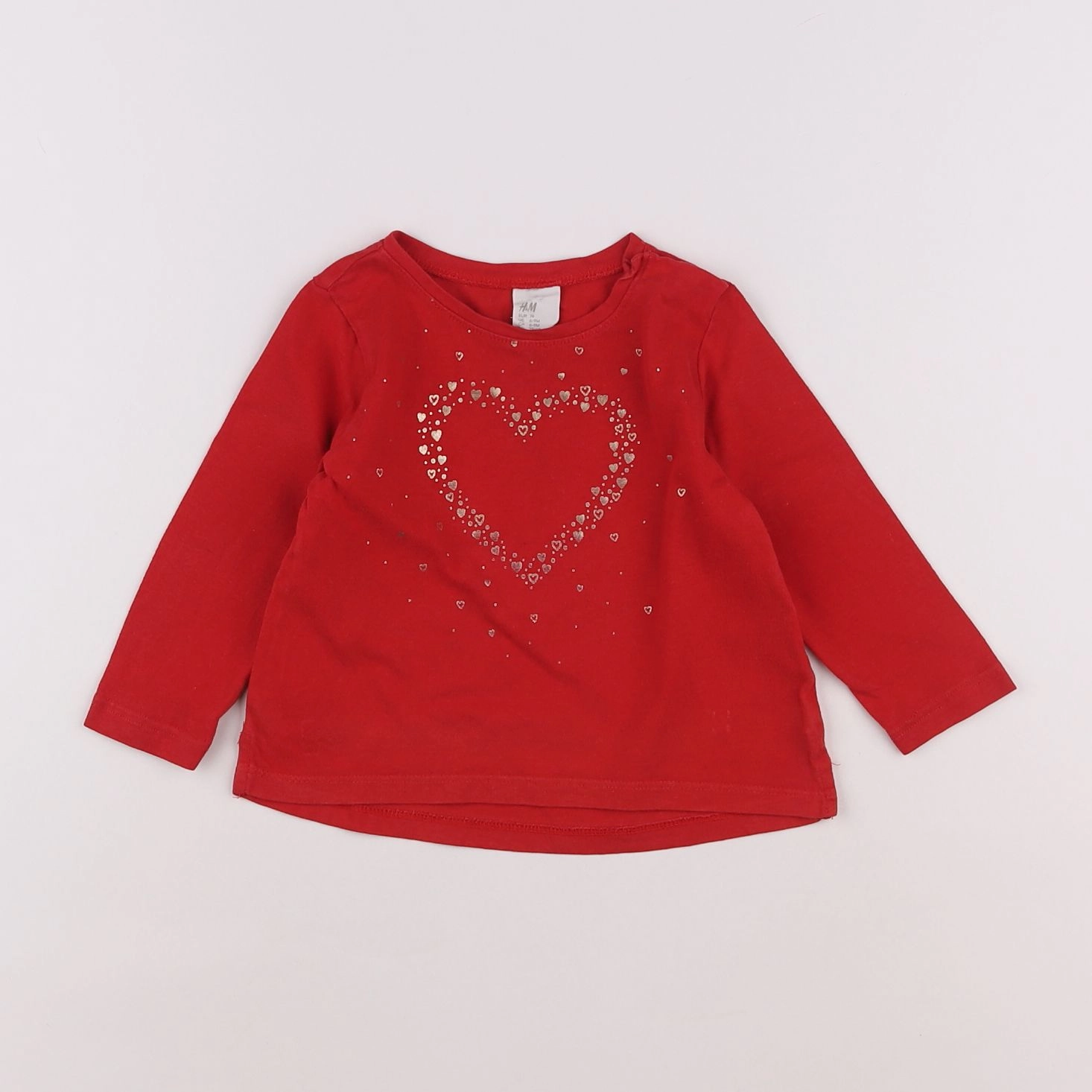 H&M - tee-shirt rouge - 6/9 mois