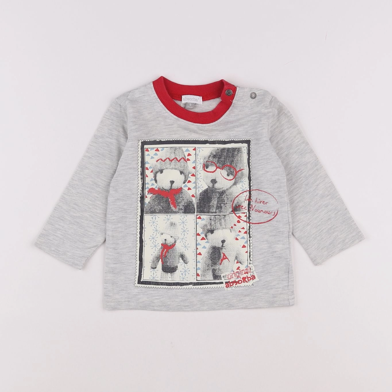 Absorba - tee-shirt gris - 9 mois