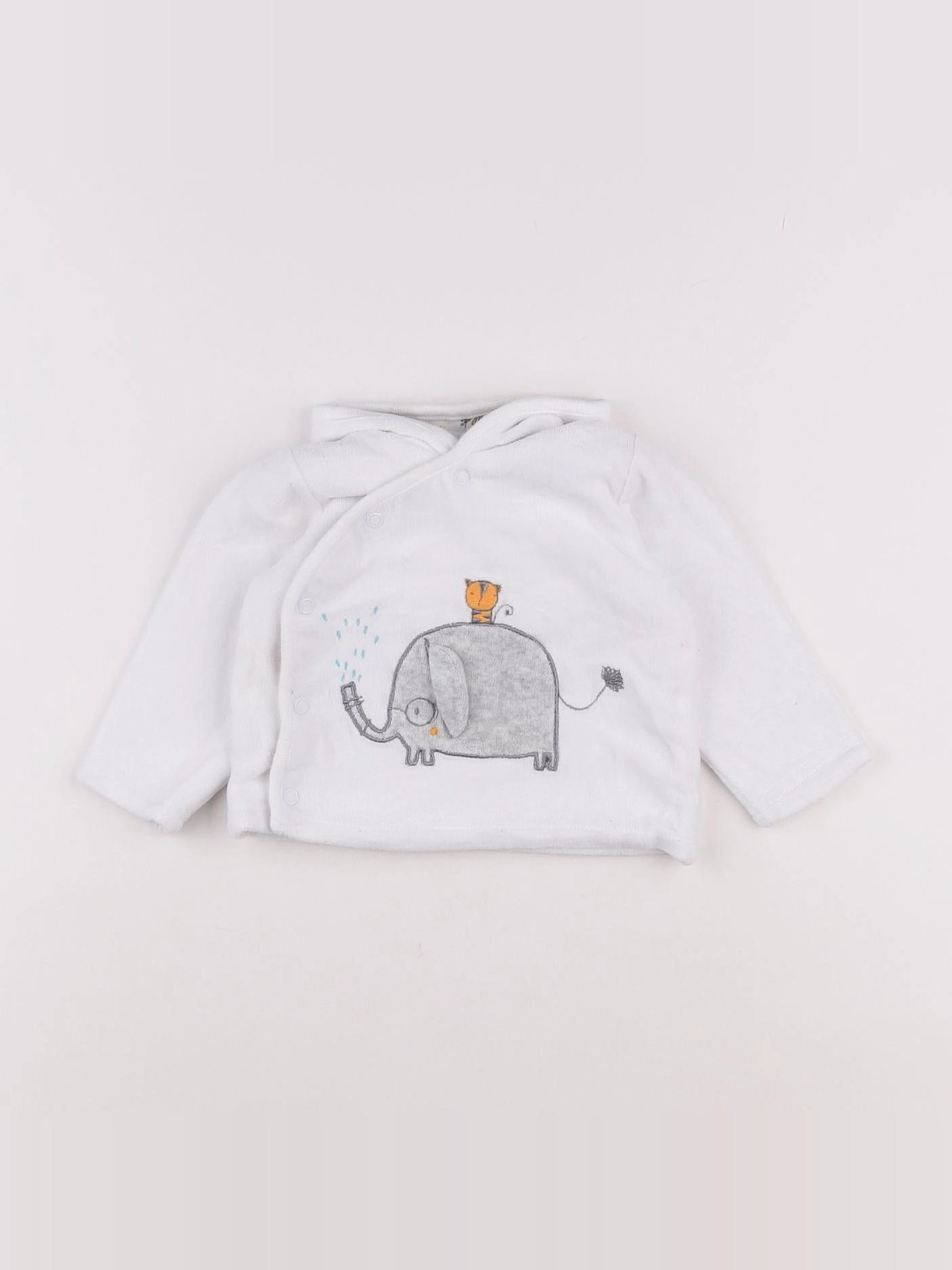 H&M - sweat blanc - 3/6 mois