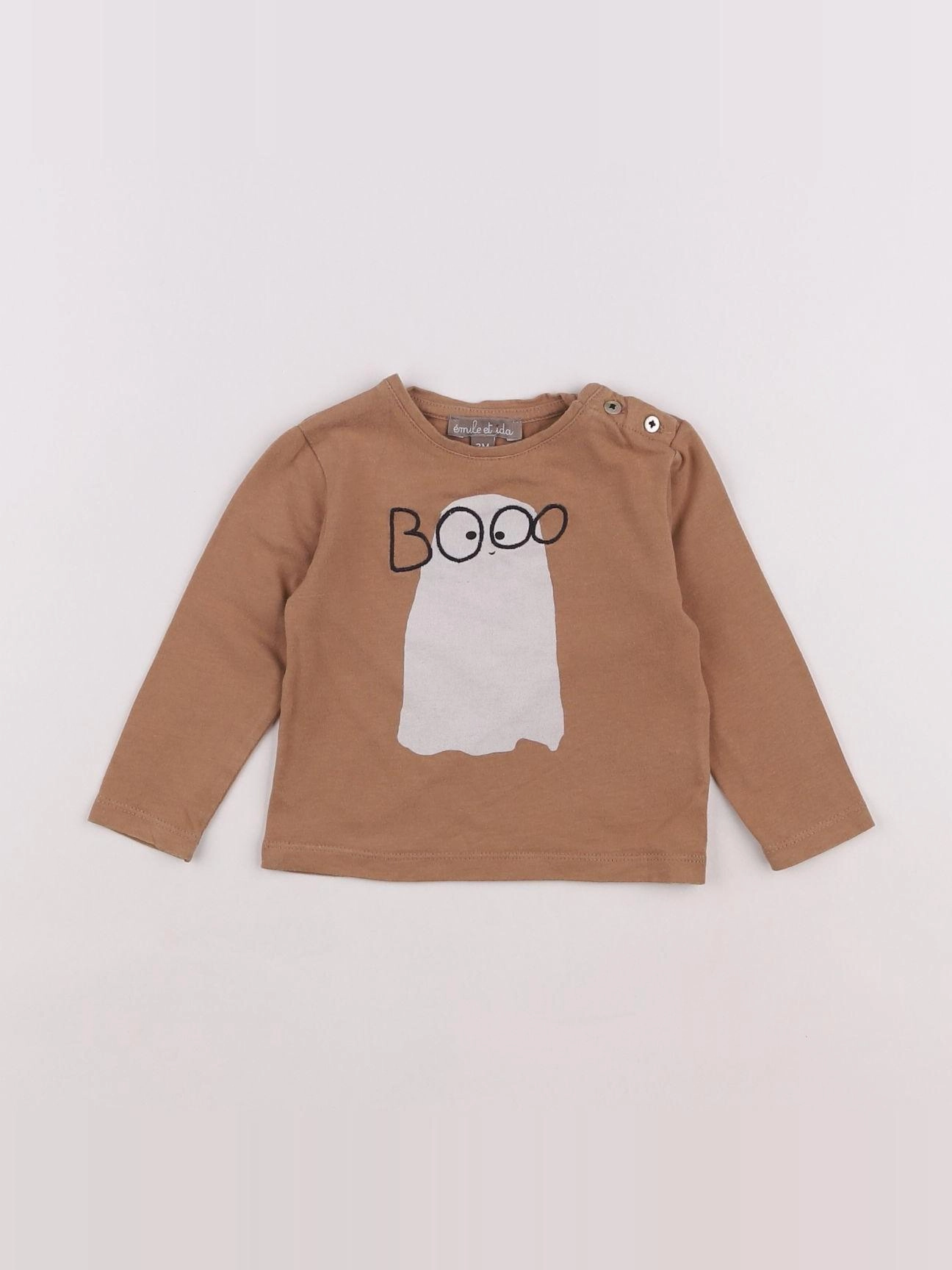 Emile et Ida - tee-shirt marron - 3 mois