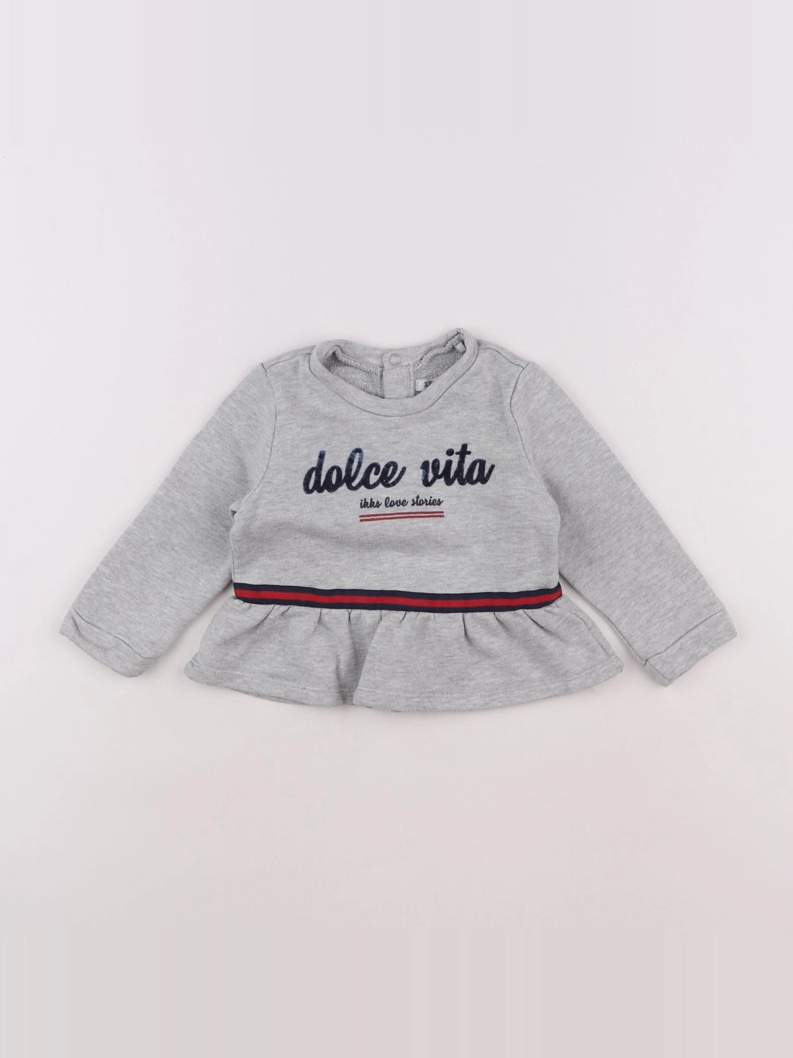 IKKS - sweat gris - 12 mois