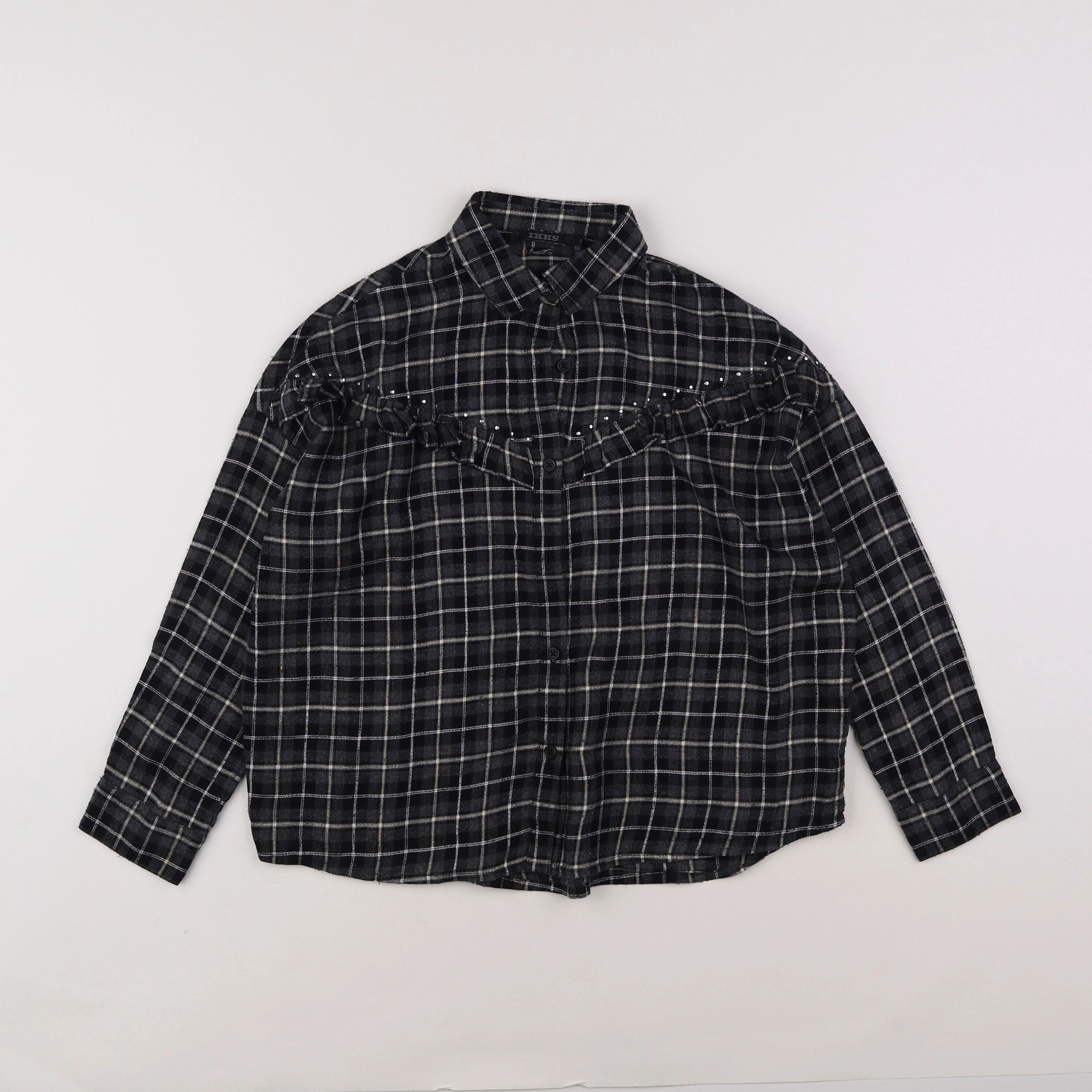 IKKS - chemise gris, noir - 8 ans