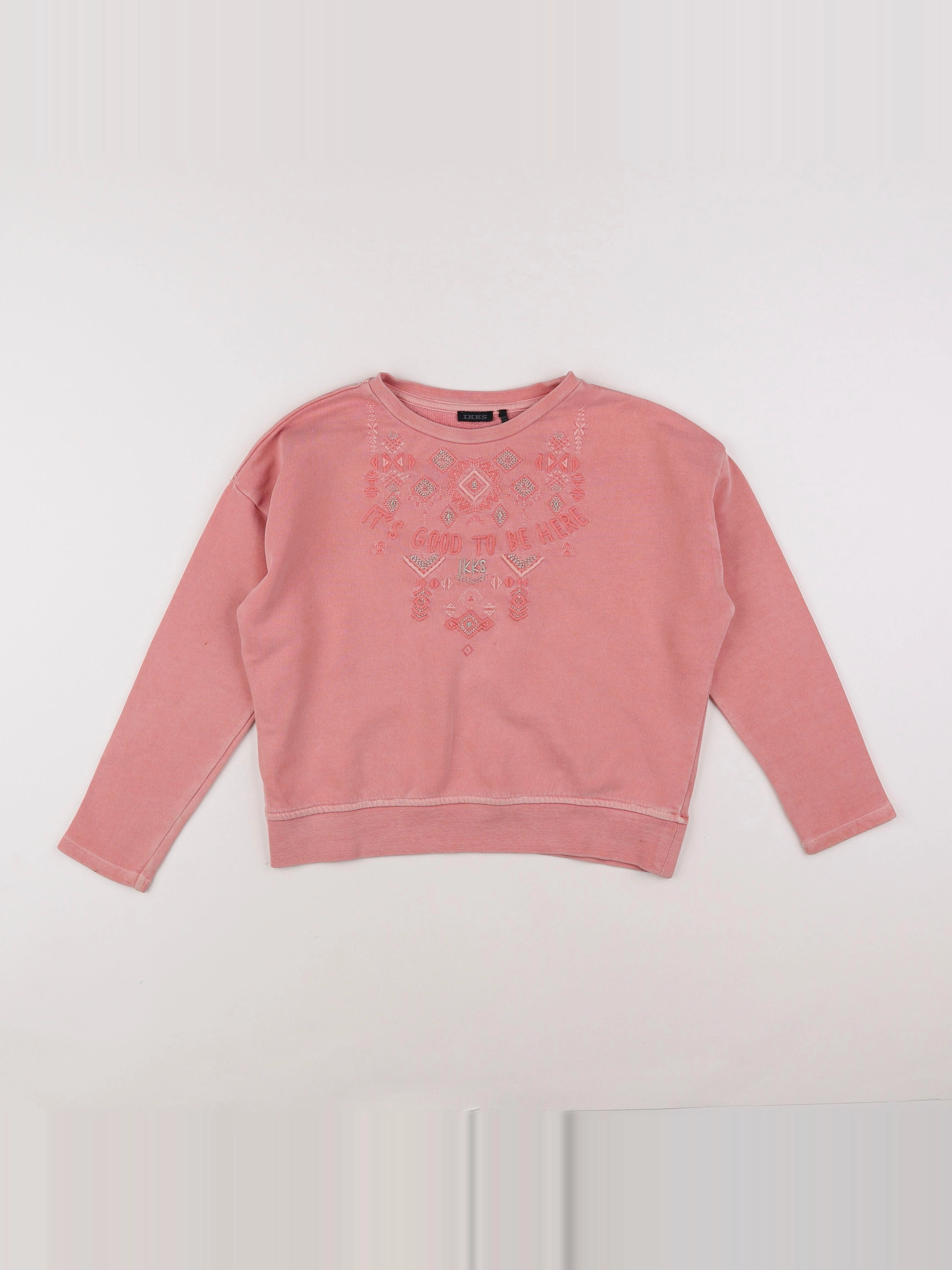 IKKS - sweat rose - 8 ans