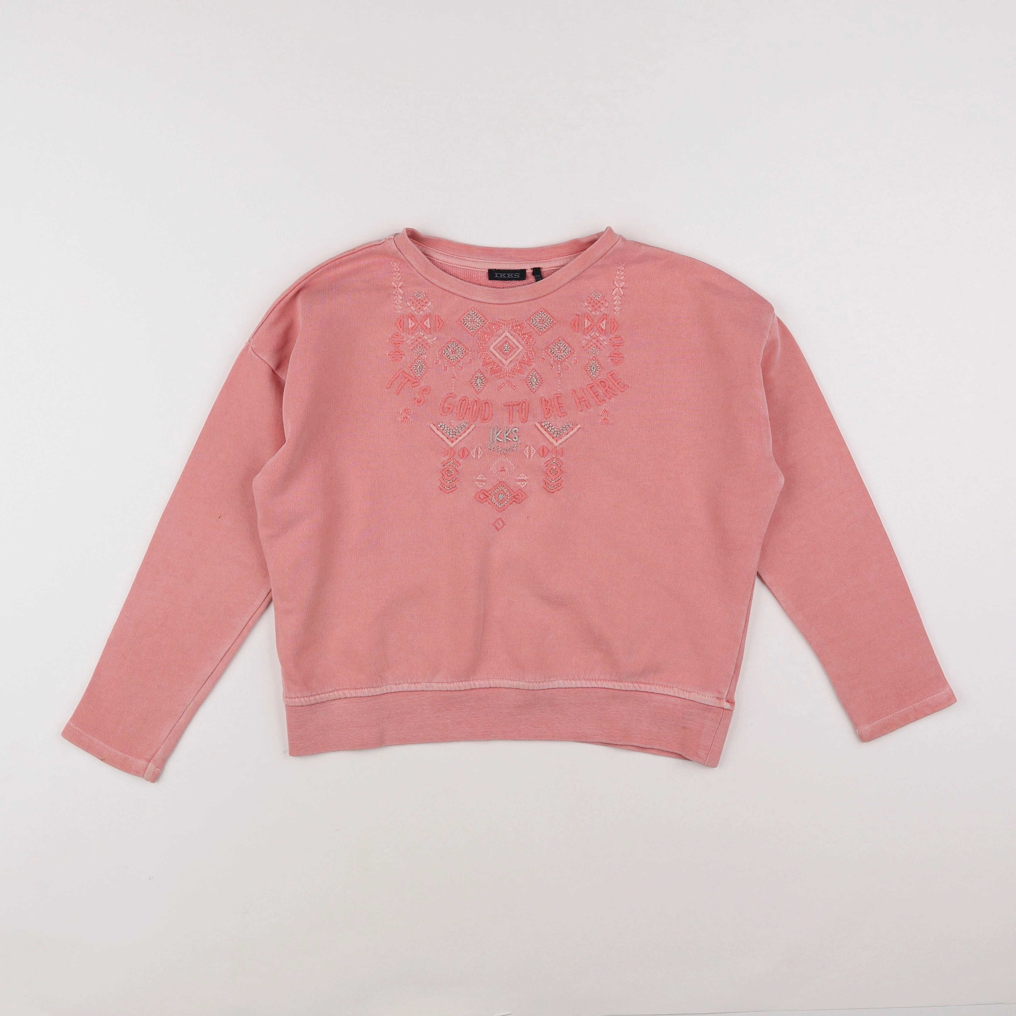 IKKS - sweat rose - 8 ans