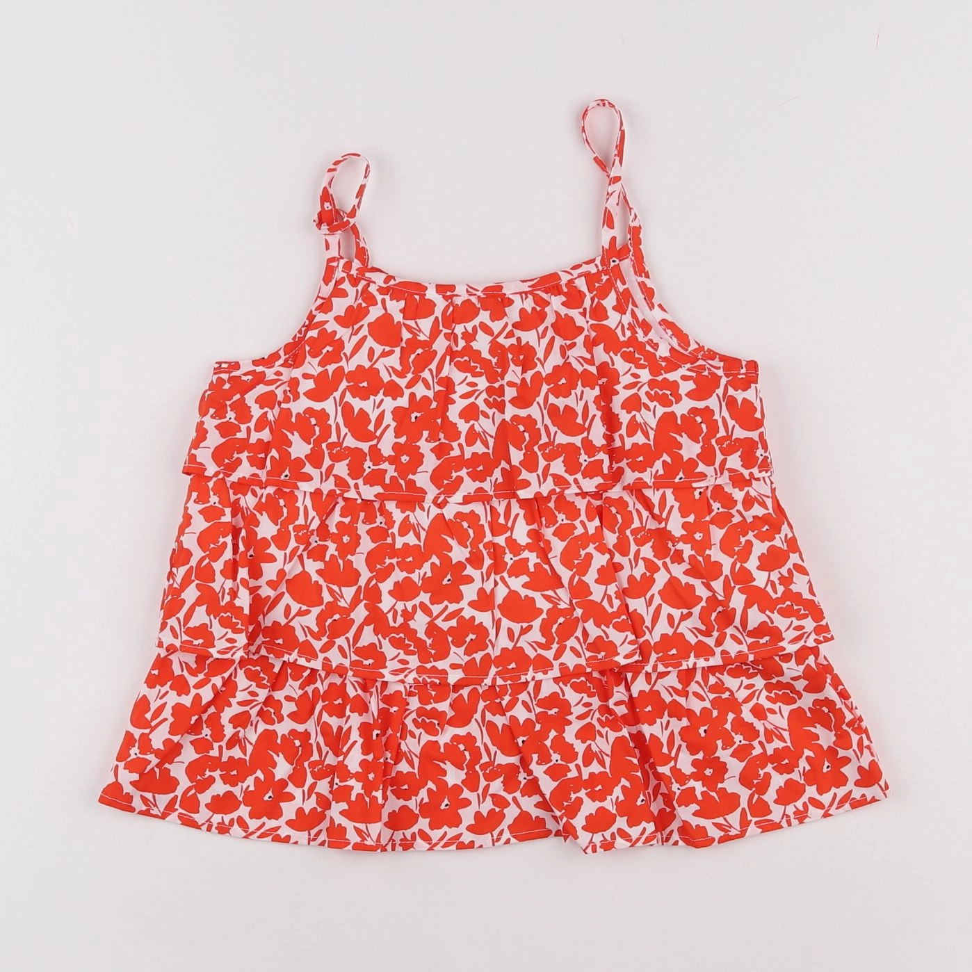Vertbaudet - blouse rouge, blanc - 6 ans