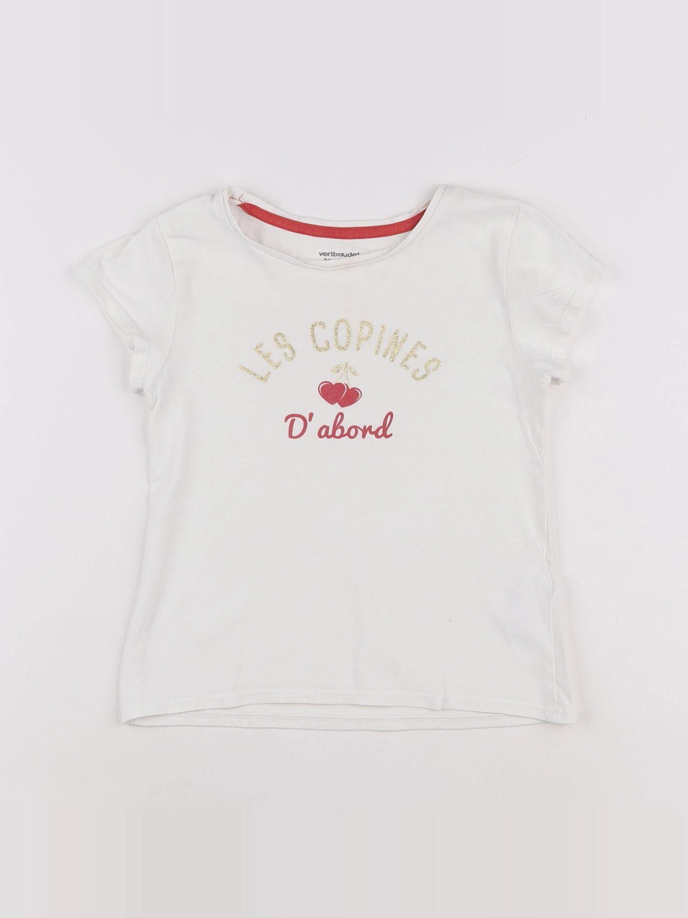 Vertbaudet - tee-shirt blanc - 6 ans