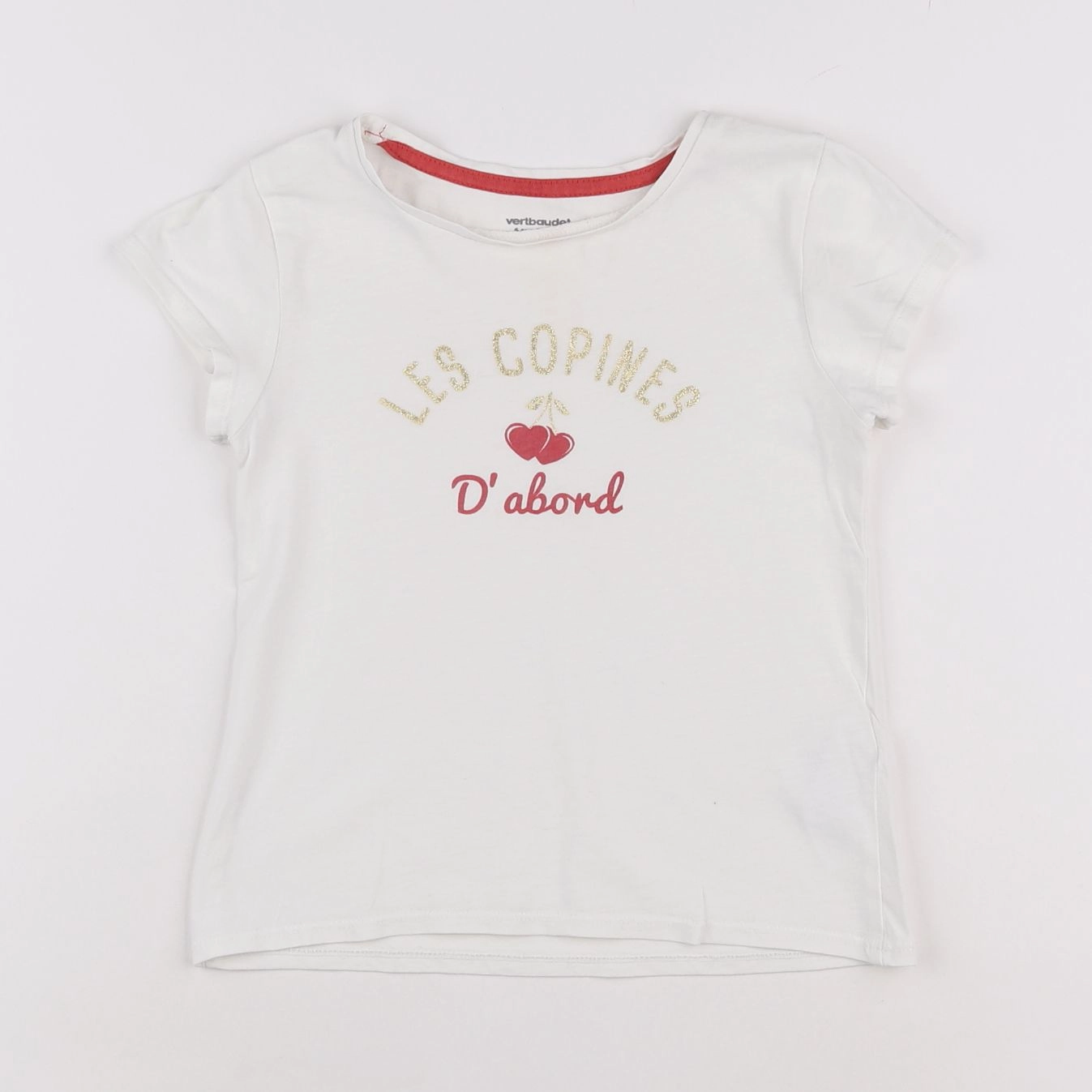 Vertbaudet - tee-shirt blanc - 6 ans