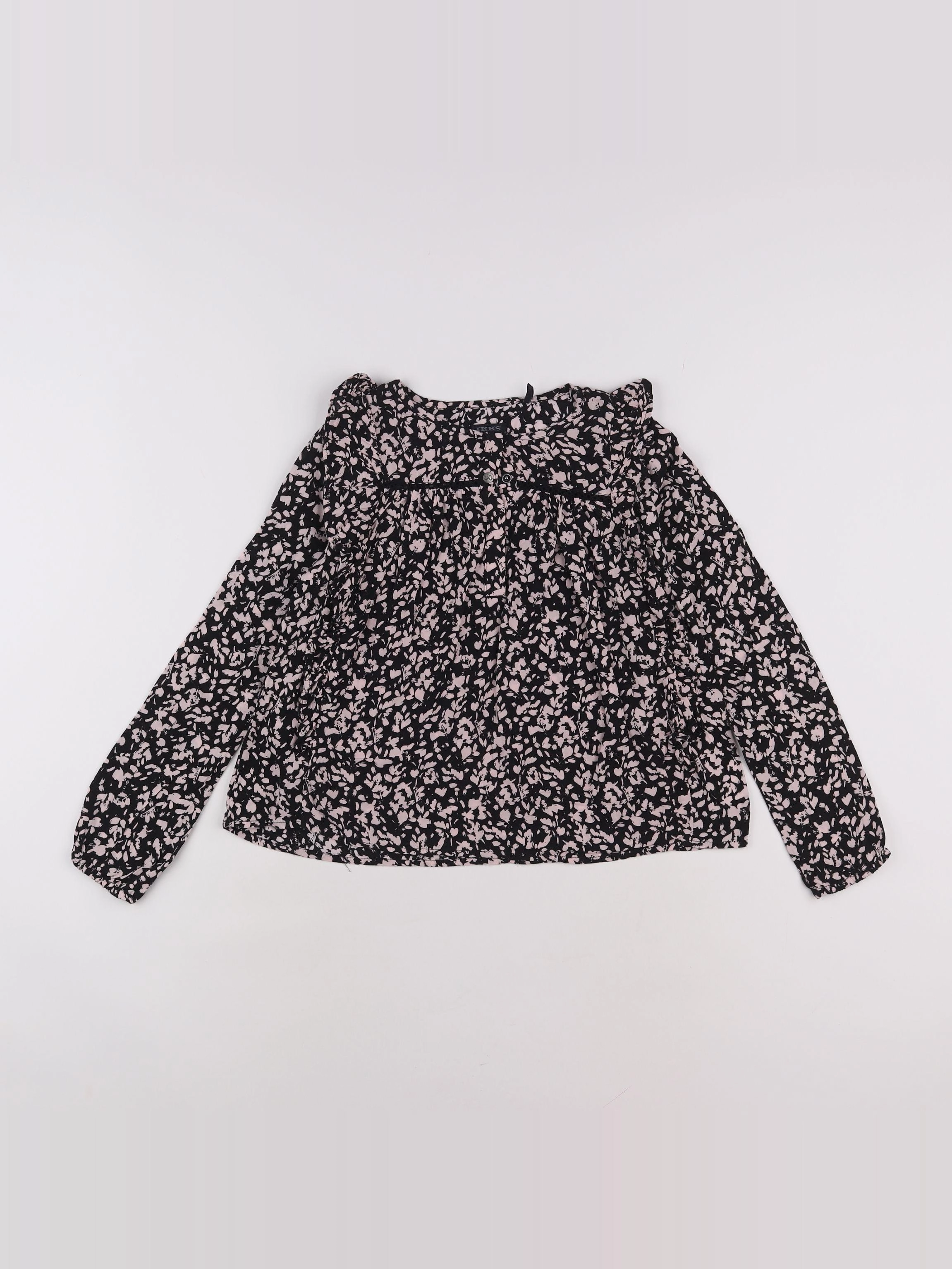 IKKS - blouse noir, rose - 10 ans