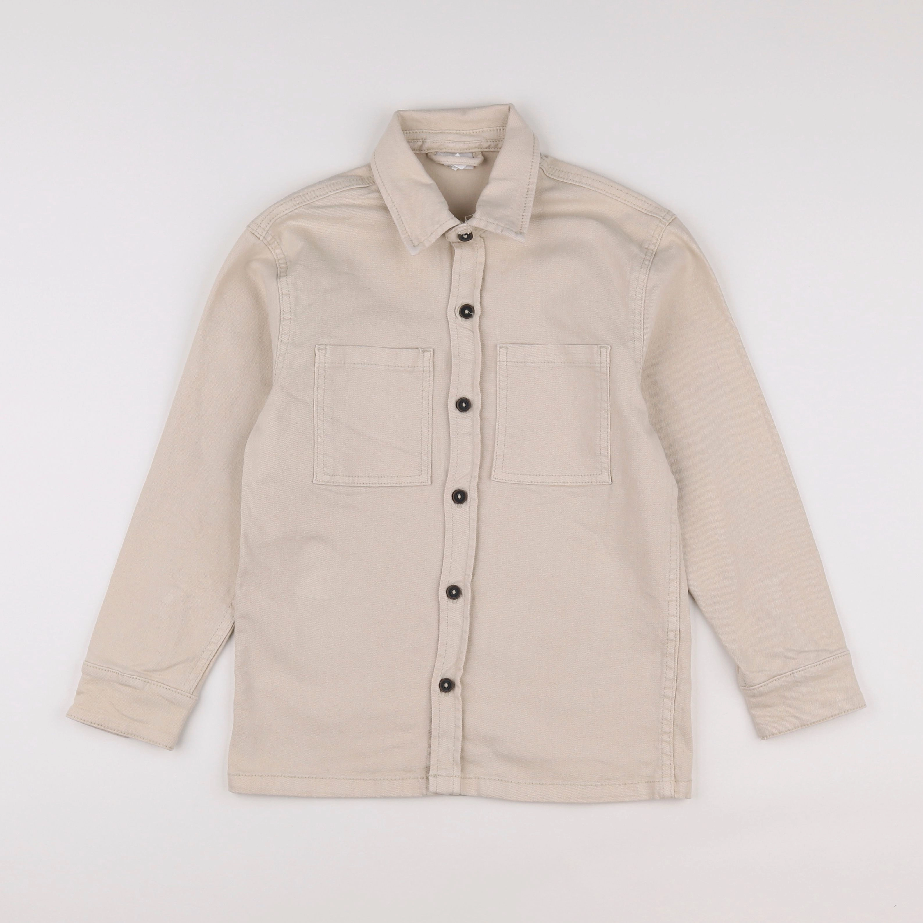 Vertbaudet - chemise imprimé au dos beige - 10 ans