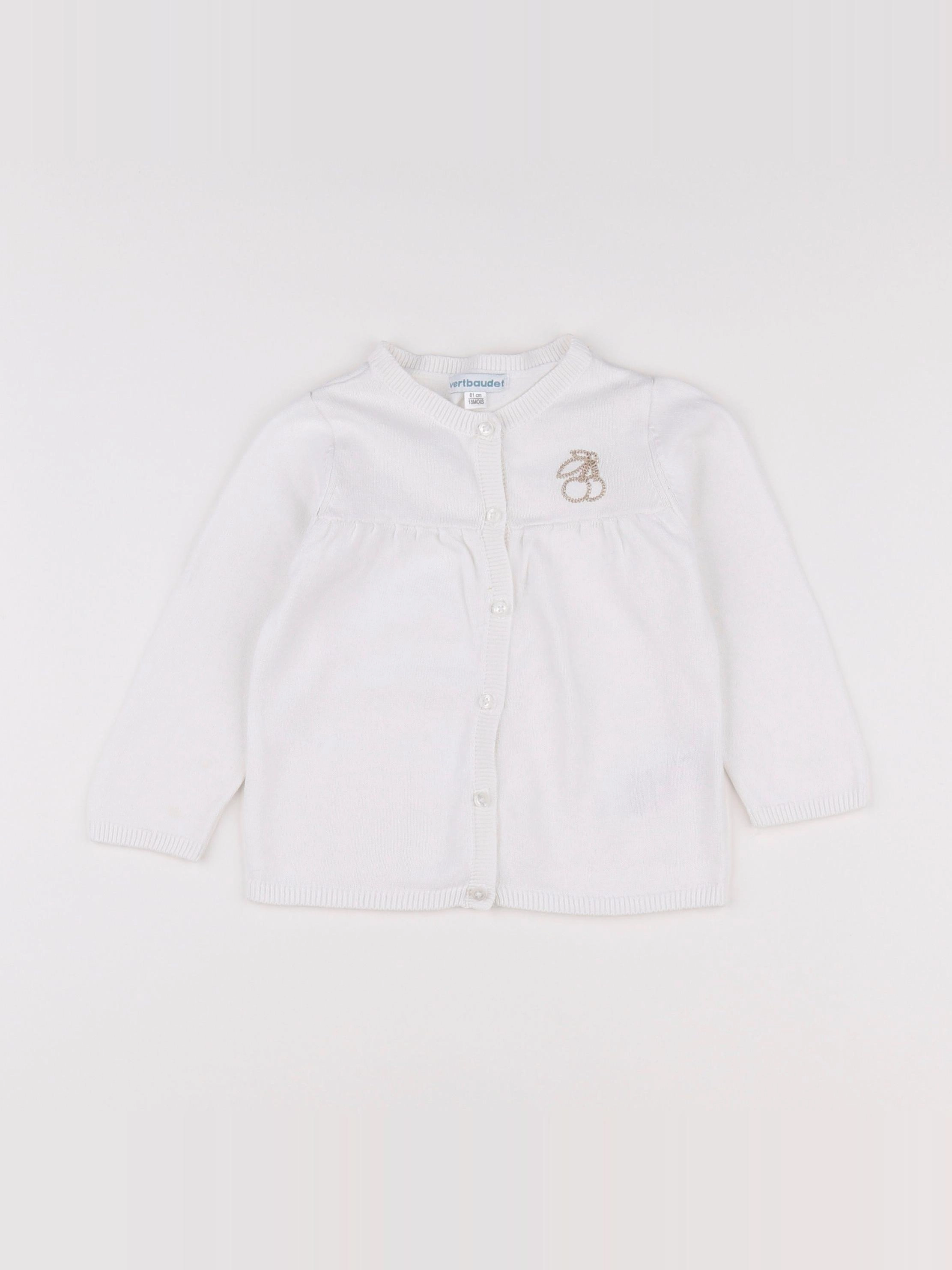 Vertbaudet - gilet blanc, or - 18 mois