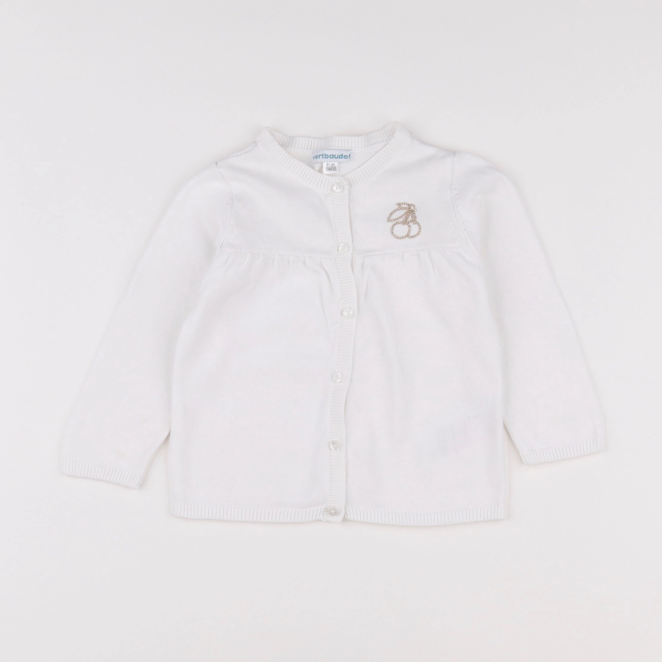 Vertbaudet - gilet blanc, or - 18 mois