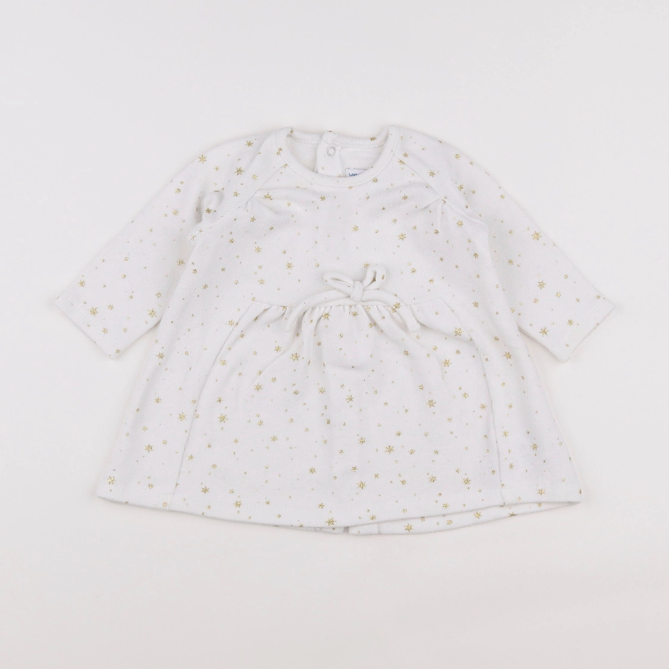 Vertbaudet - robe blanc, or - 6 mois