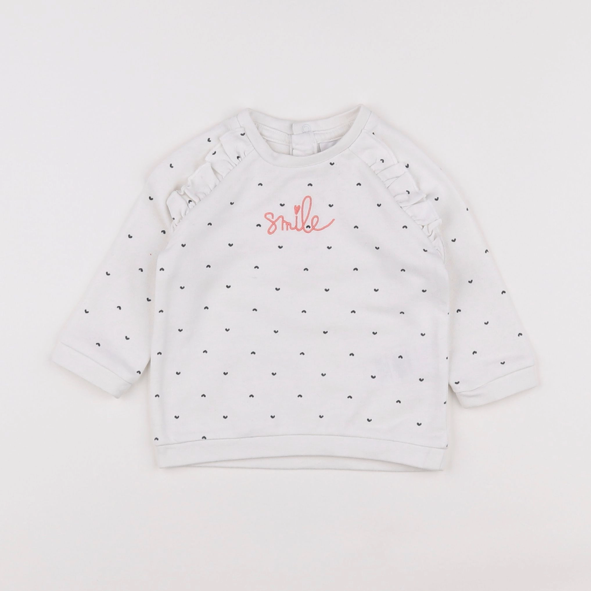 Vertbaudet - sweat blanc - 6 mois