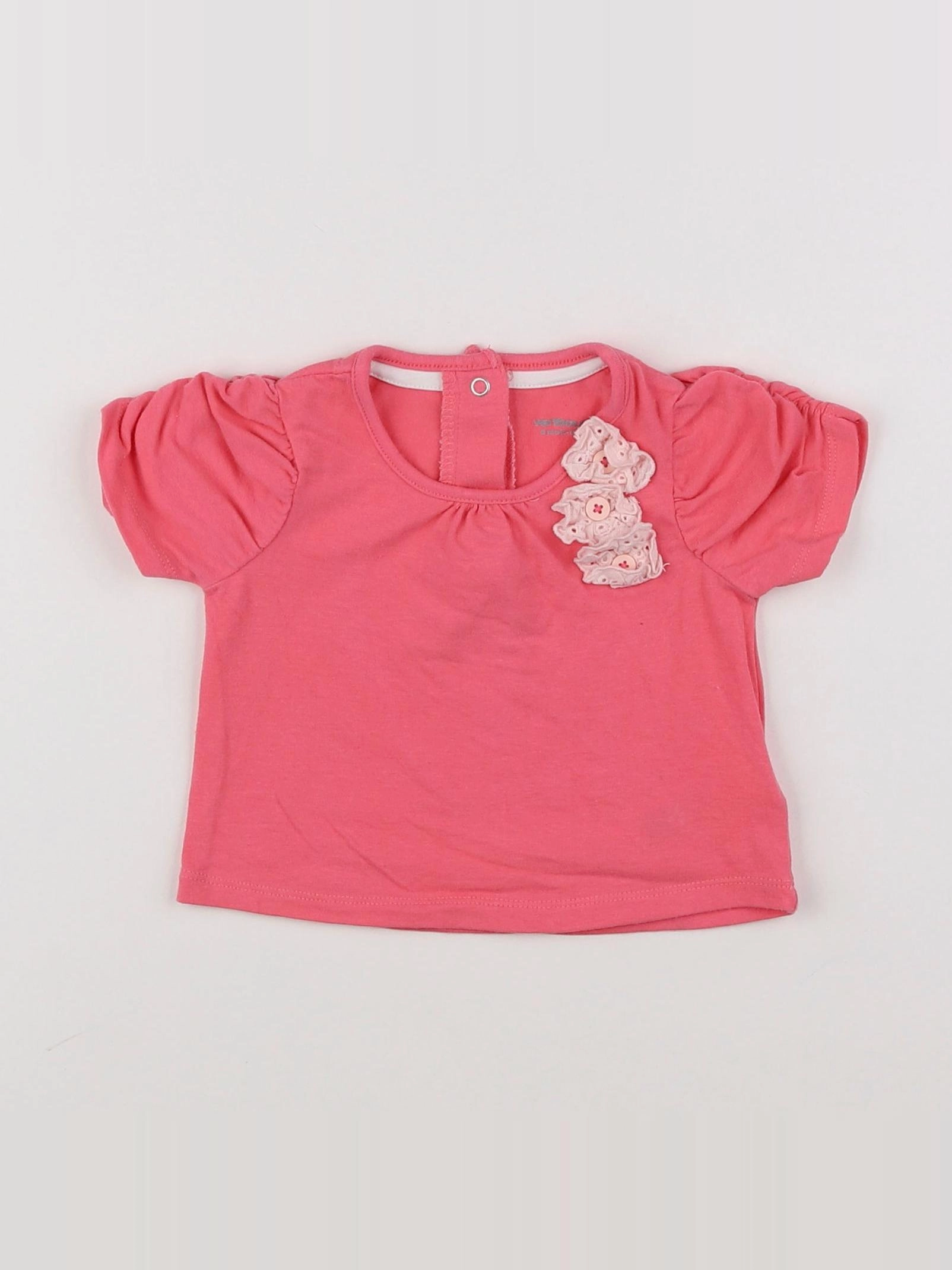 Vertbaudet - tee-shirt rose - 6 mois