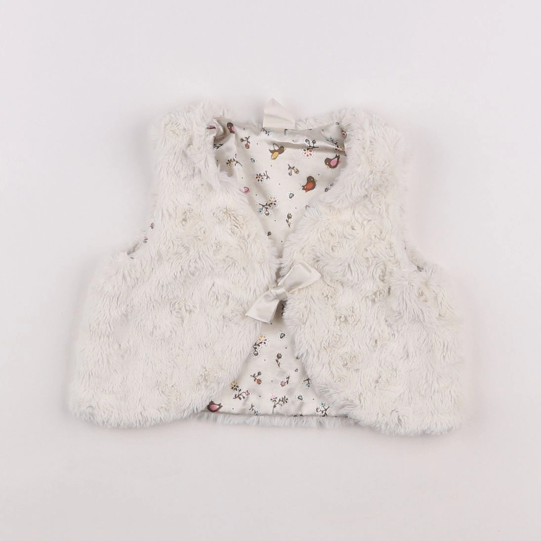 H&M - gilet blanc - 6/9 mois