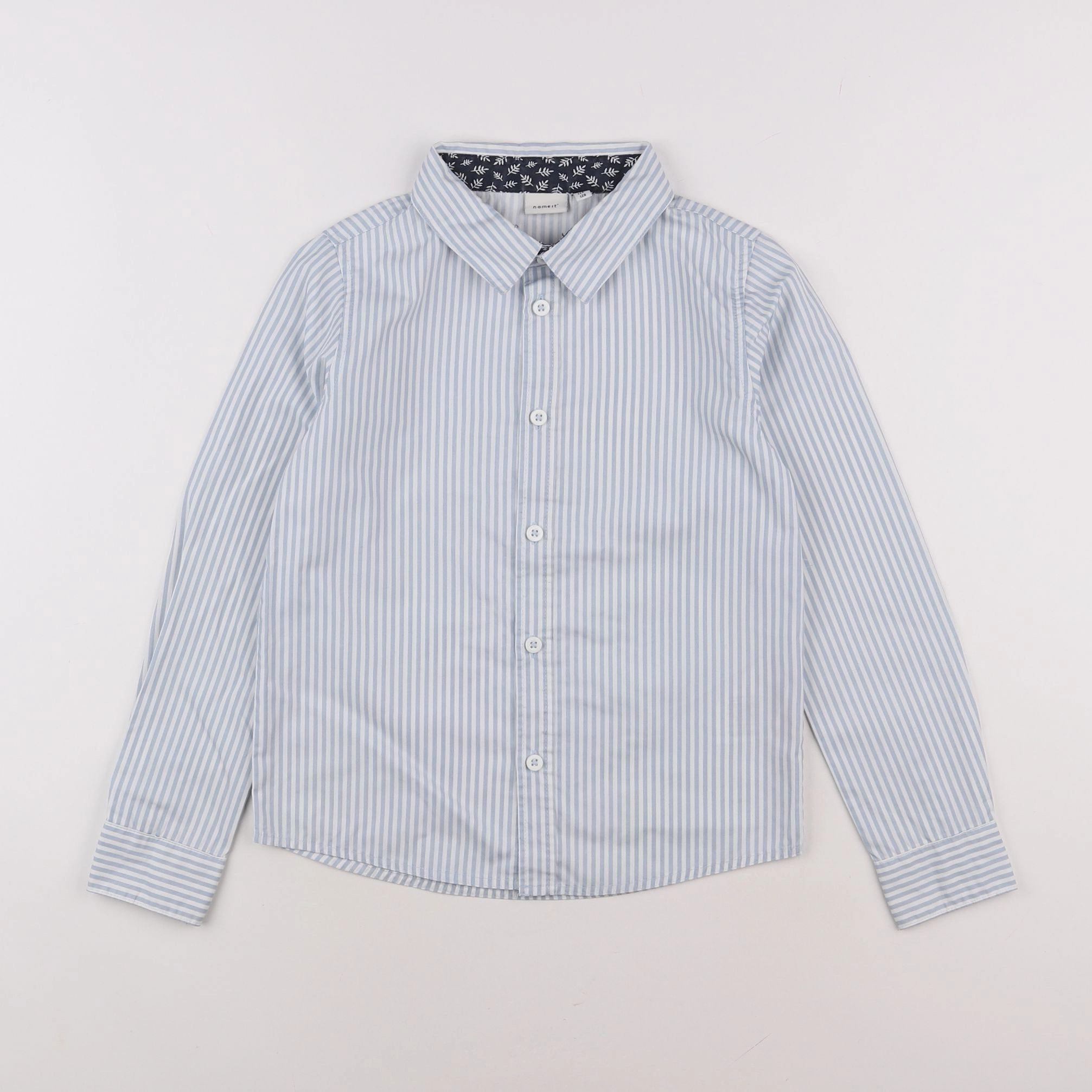 Name it - chemise blanc, bleu - 7/8 ans