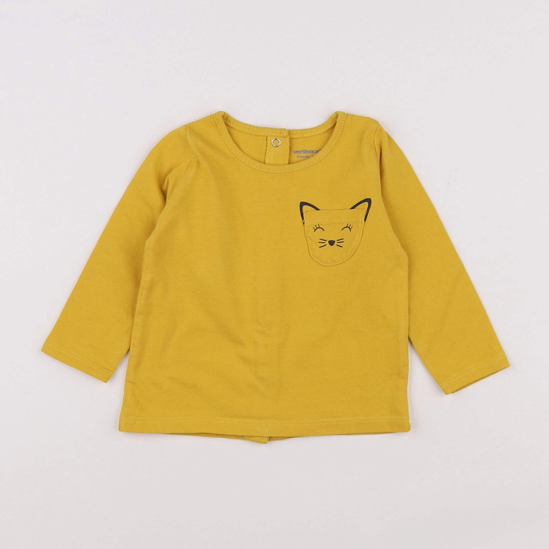 Vertbaudet - tee-shirt jaune - 6 mois