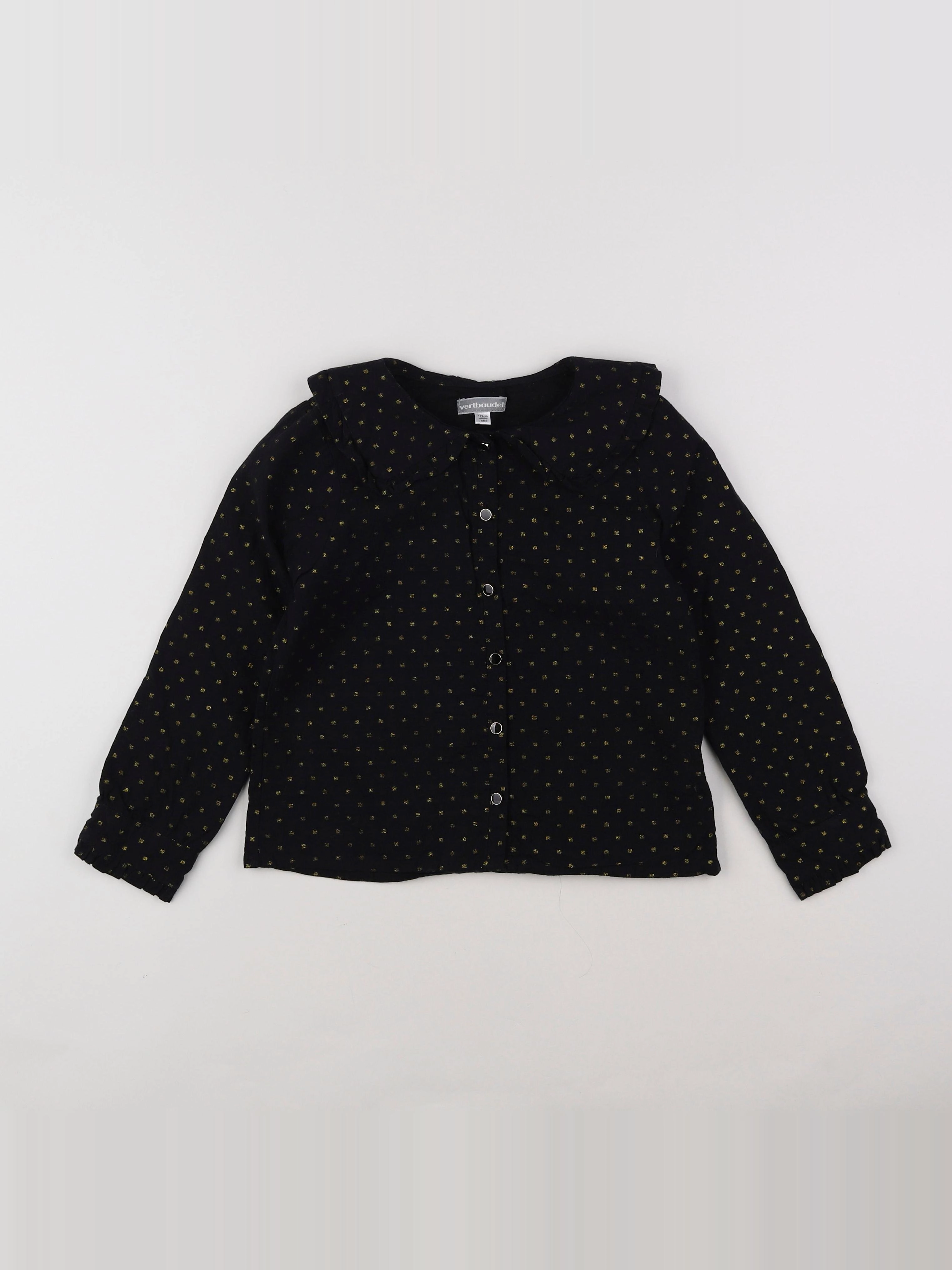 Vertbaudet - blouse noir, or - 7 ans