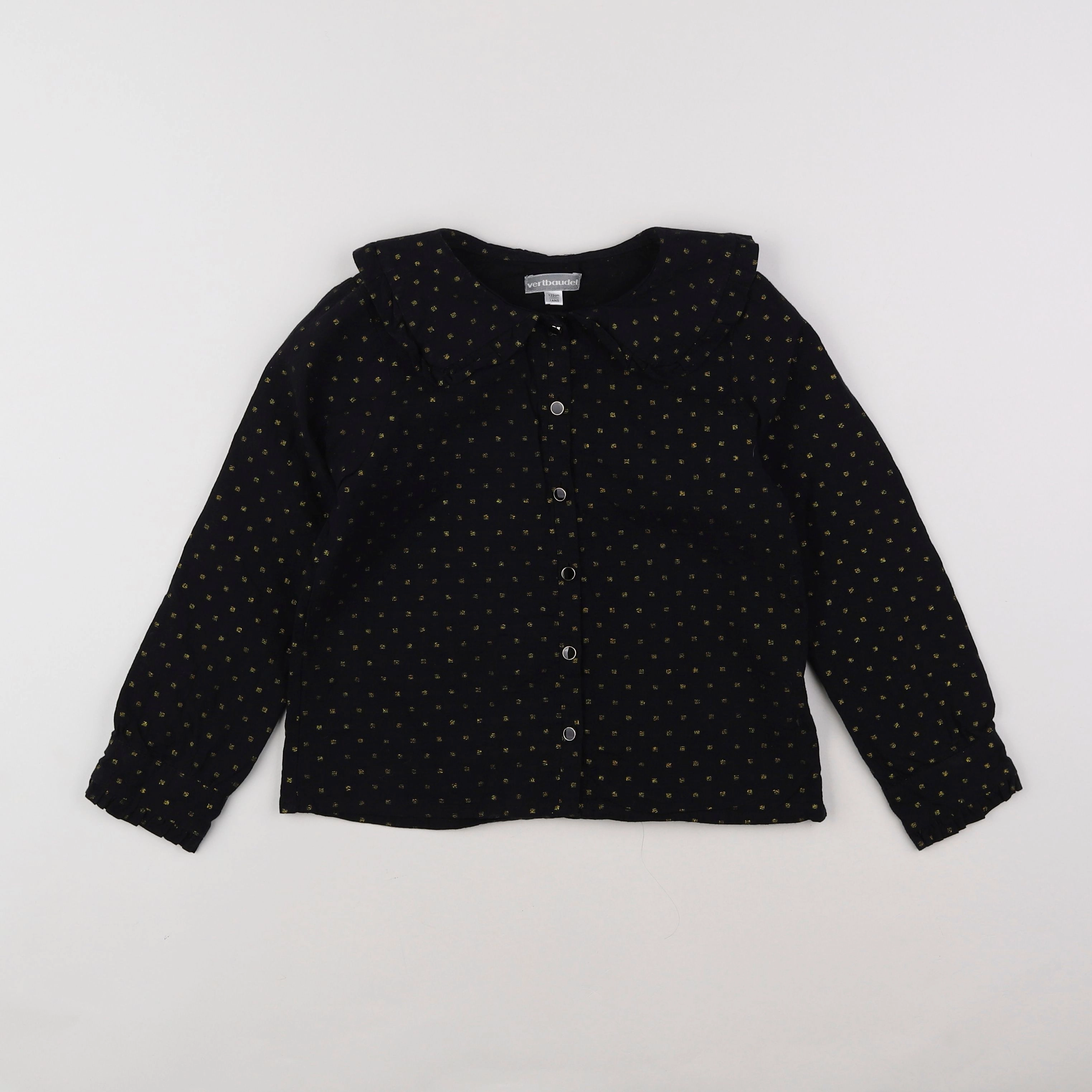 Vertbaudet - blouse noir, or - 7 ans