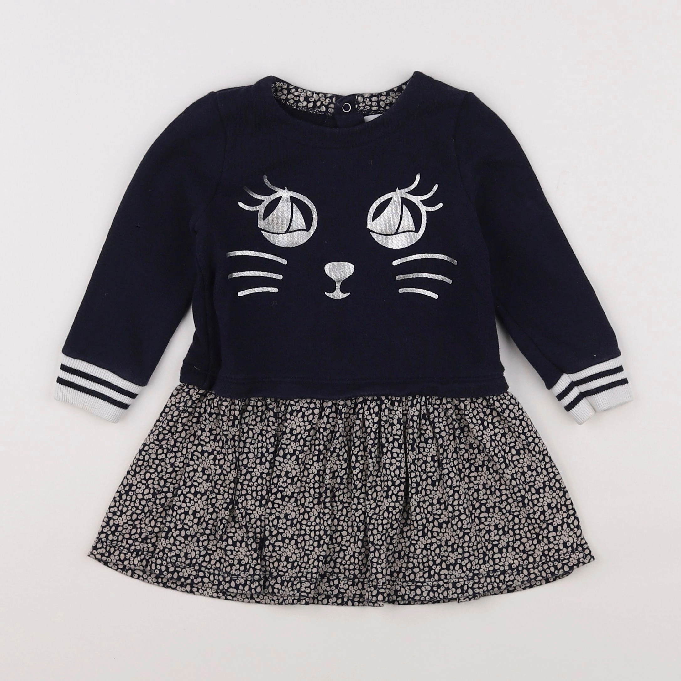 Petit Bateau - robe bleu - 18 mois