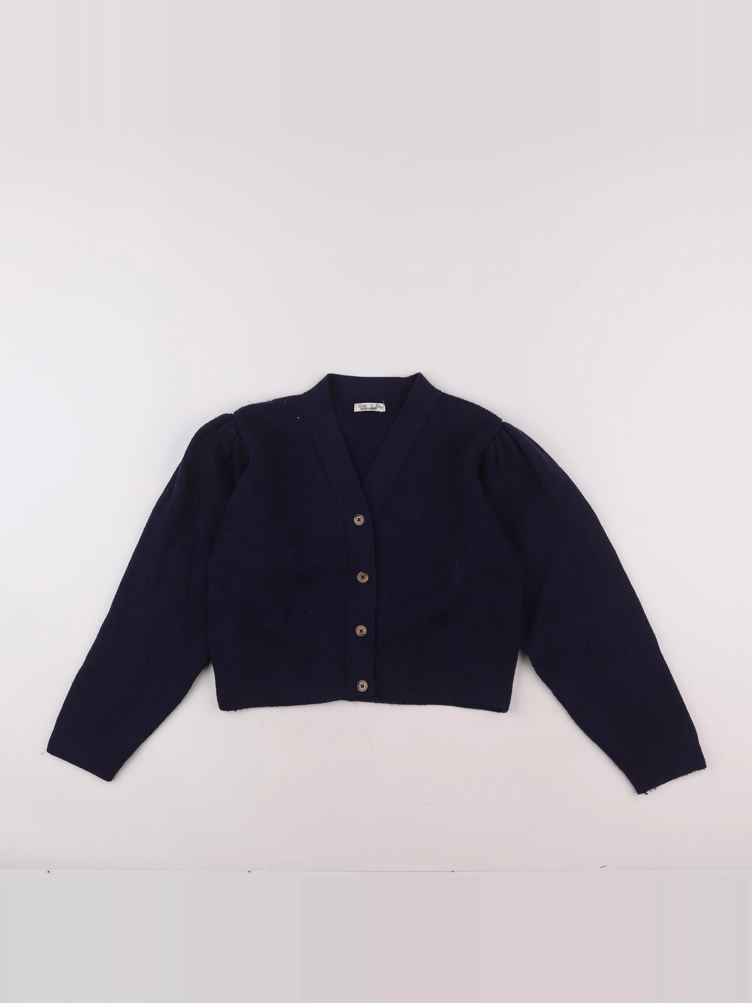 Little Cigogne - gilet bleu - 10 ans
