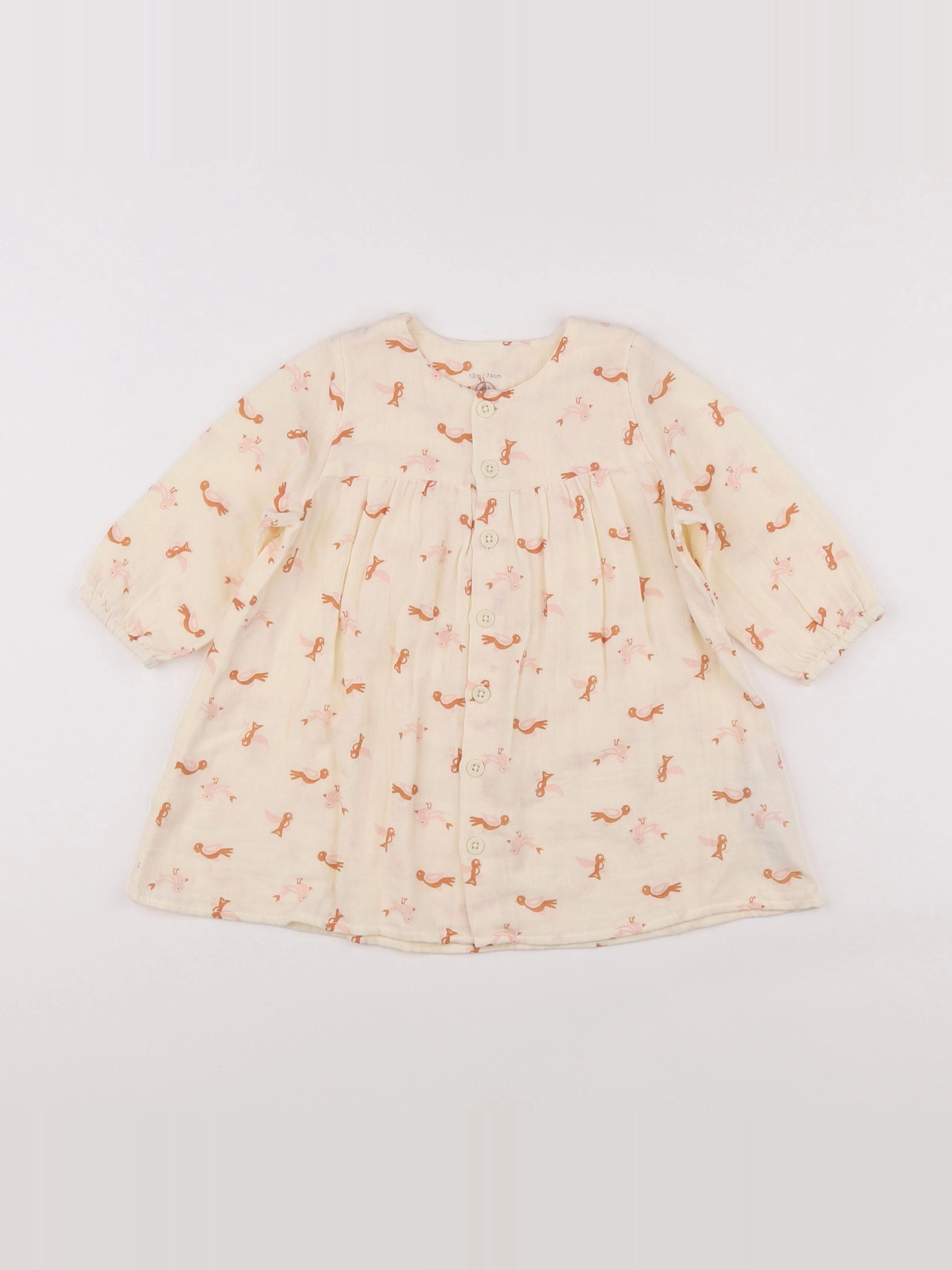 Petit Bateau - robe beige - 12 mois