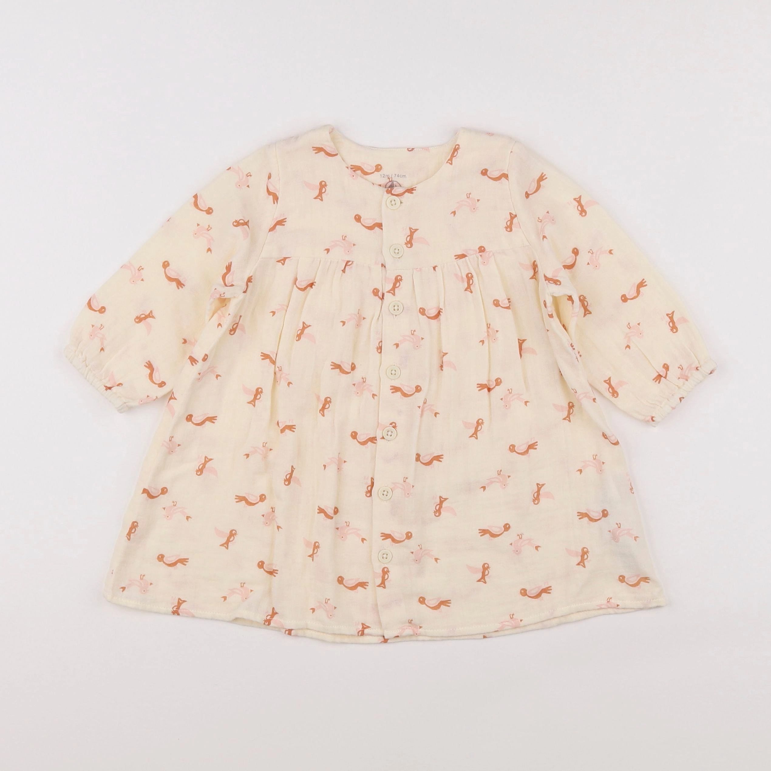 Petit Bateau - robe beige - 12 mois