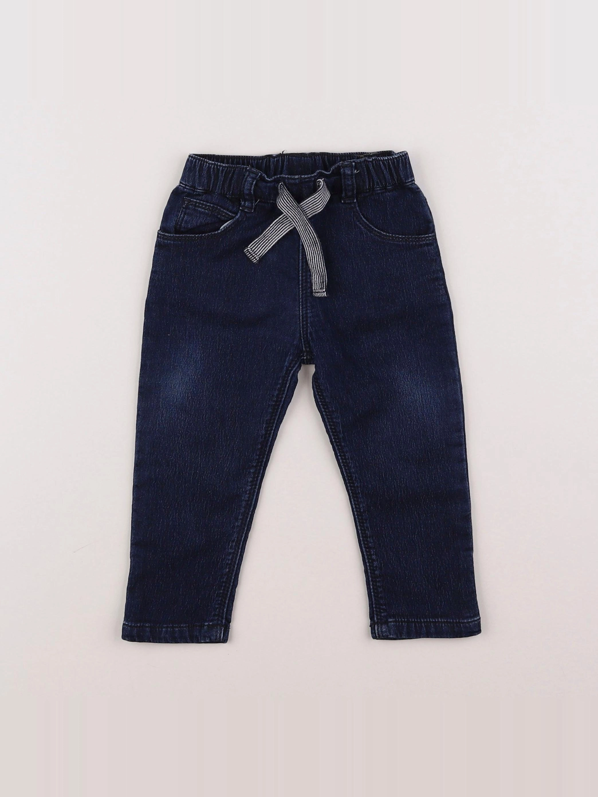 Petit Bateau - pantalon bleu - 12 mois