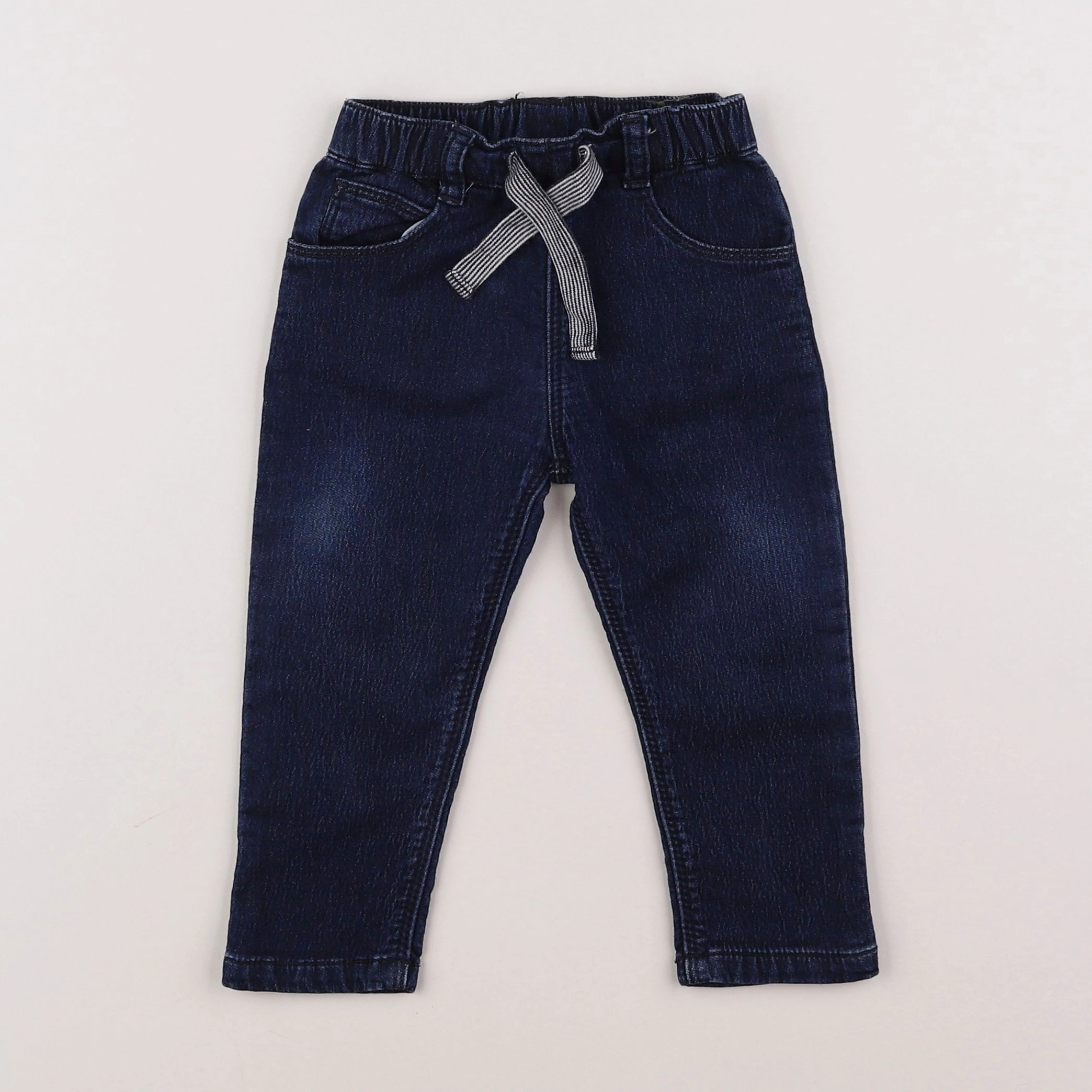 Petit Bateau - pantalon bleu - 12 mois