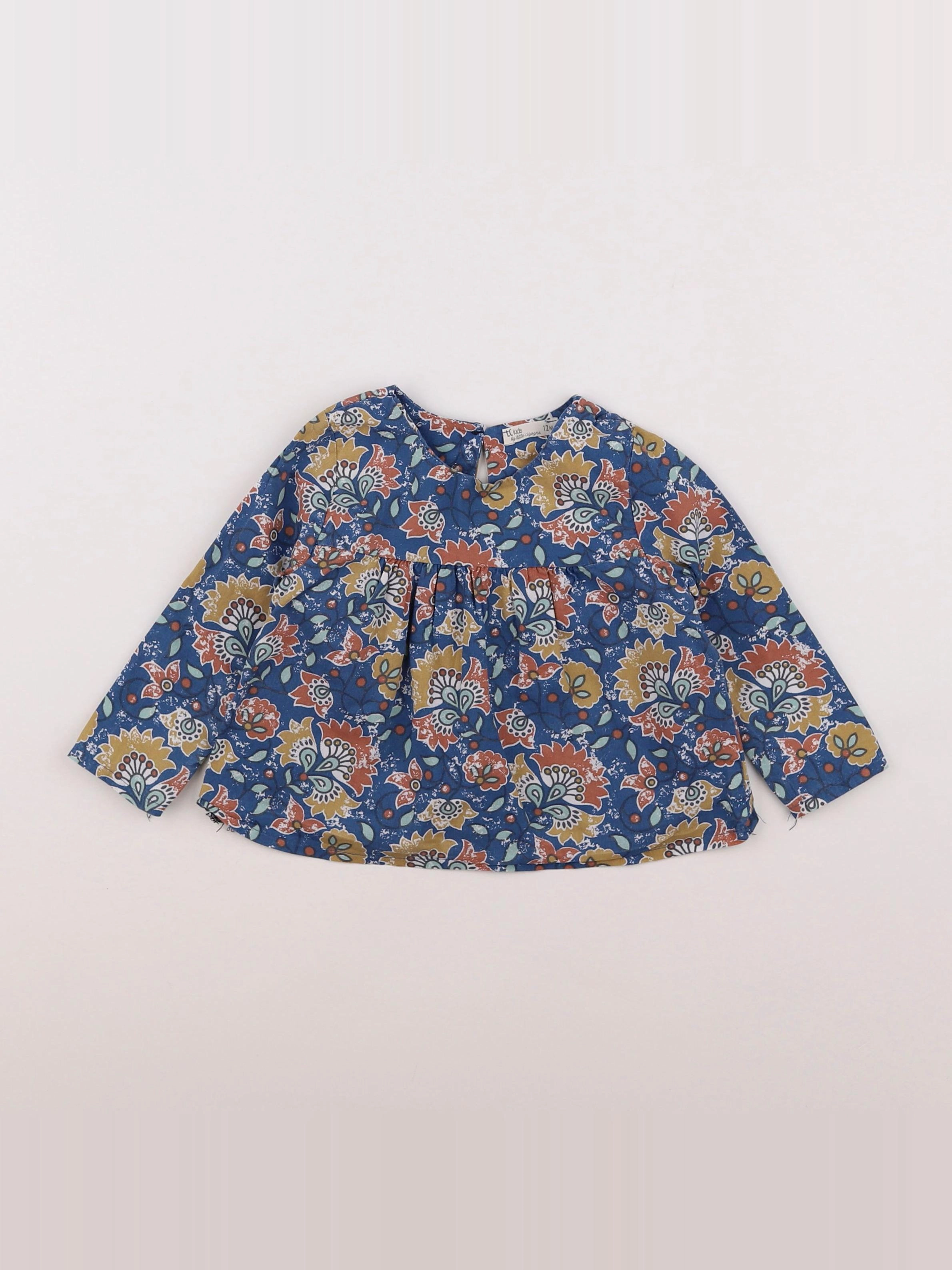 Little Cigogne - blouse bleu - 12 mois