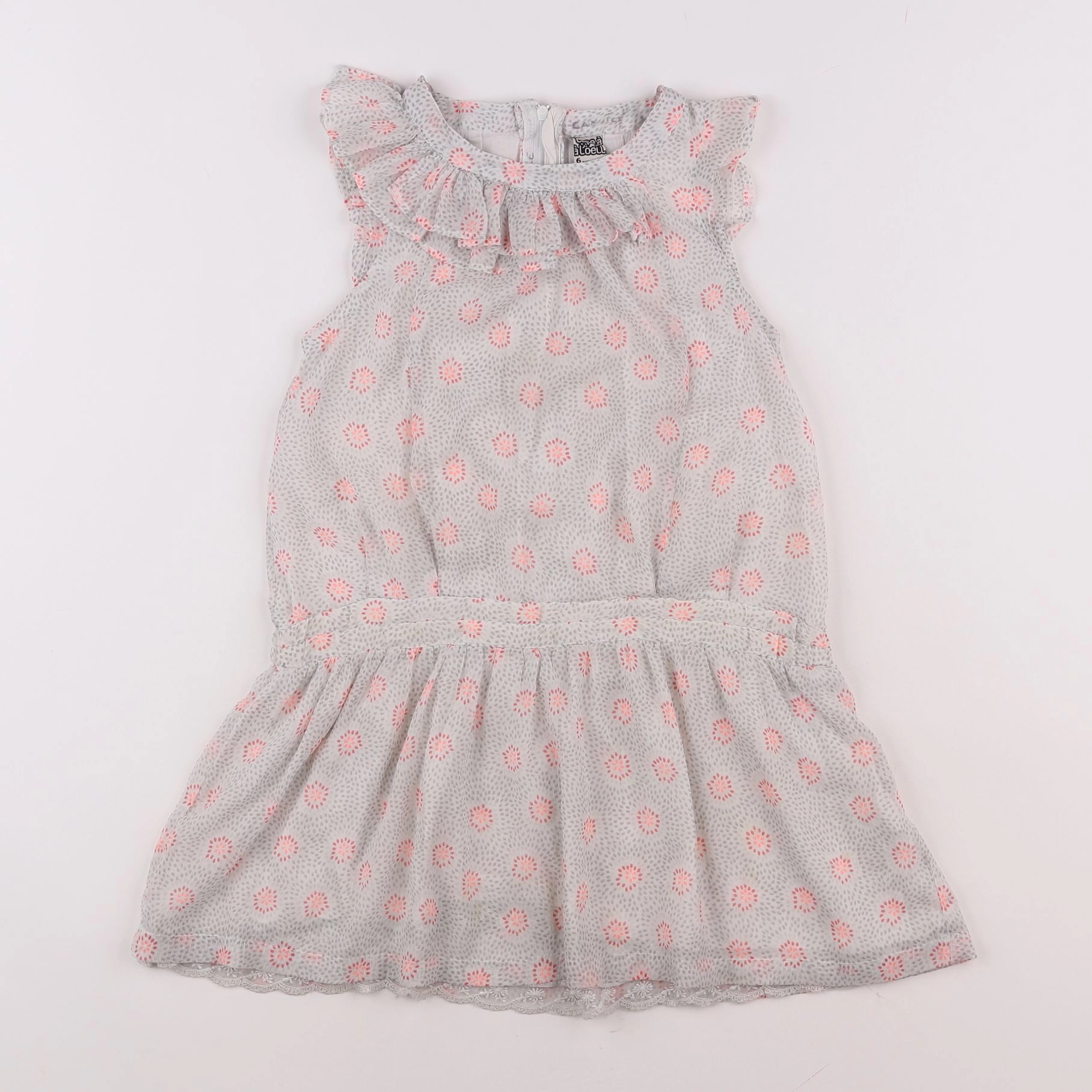 Tape à l'oeil - robe blanc, rose - 6 ans
